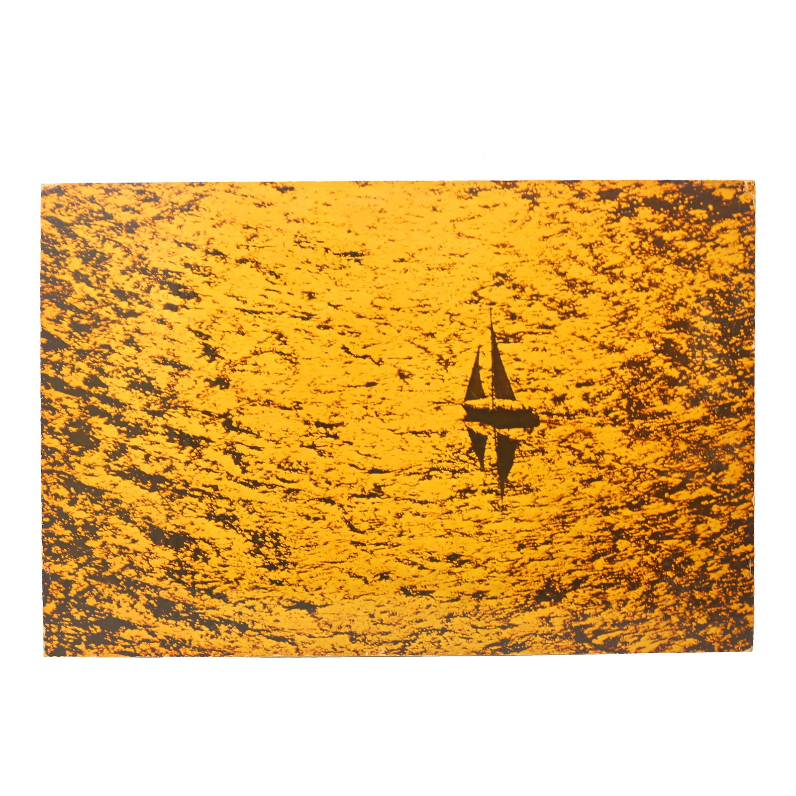 1970's "Sailboat" Photograph Print by Pete Turner: A vintage photographic print by acclaimed photographer Pete Turner, who's innovative work spanned surreal, saturated color landscapes to album covers for jazz recordings. This photograph captures a