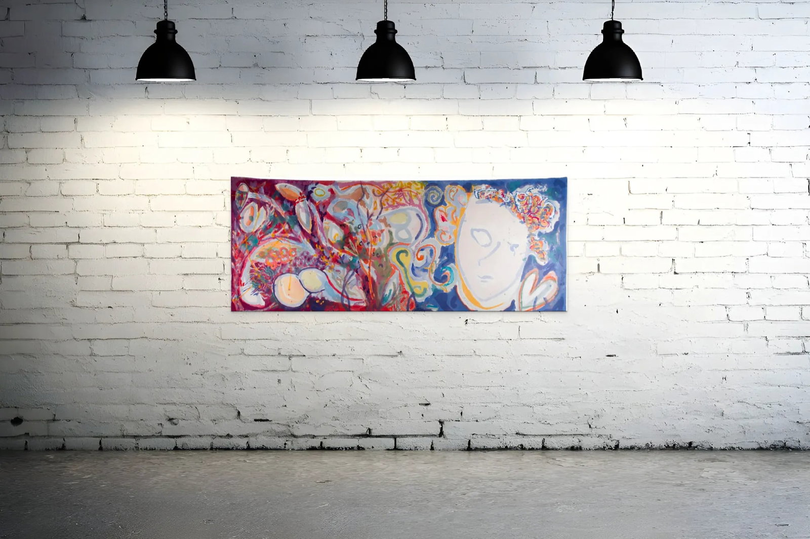 Malibu", 2008. Abstract, Figurative Landscape. Oil Painting on Canvas by Joe Ginsberg. 91" W X 31 - 11