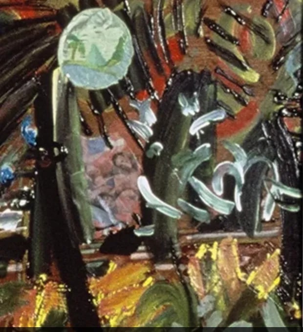 "Love Money", 1998. Mixed Media, Landscape on Wood Panel by Joe Ginsberg. Oil, Charcoal, Acrylic and - 2