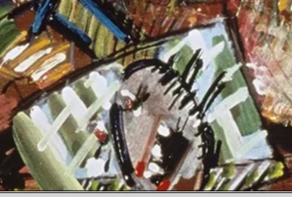 "Love Money", 1998. Mixed Media, Landscape on Wood Panel by Joe Ginsberg. Oil, Charcoal, Acrylic and - 3