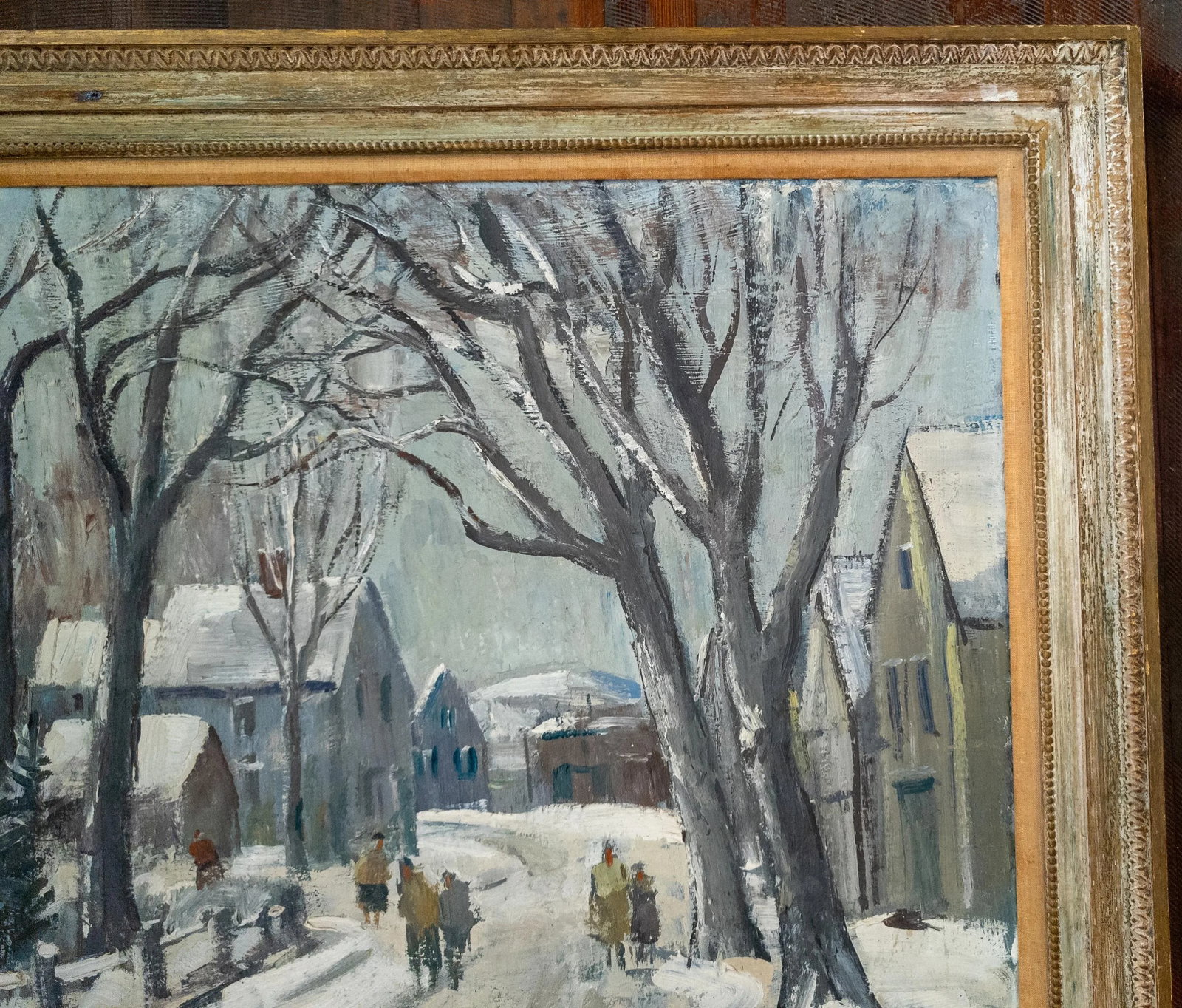 Mid-Century Impressionist Painting of Rockport Maine in Winter by Charles Gordon Marston - 4