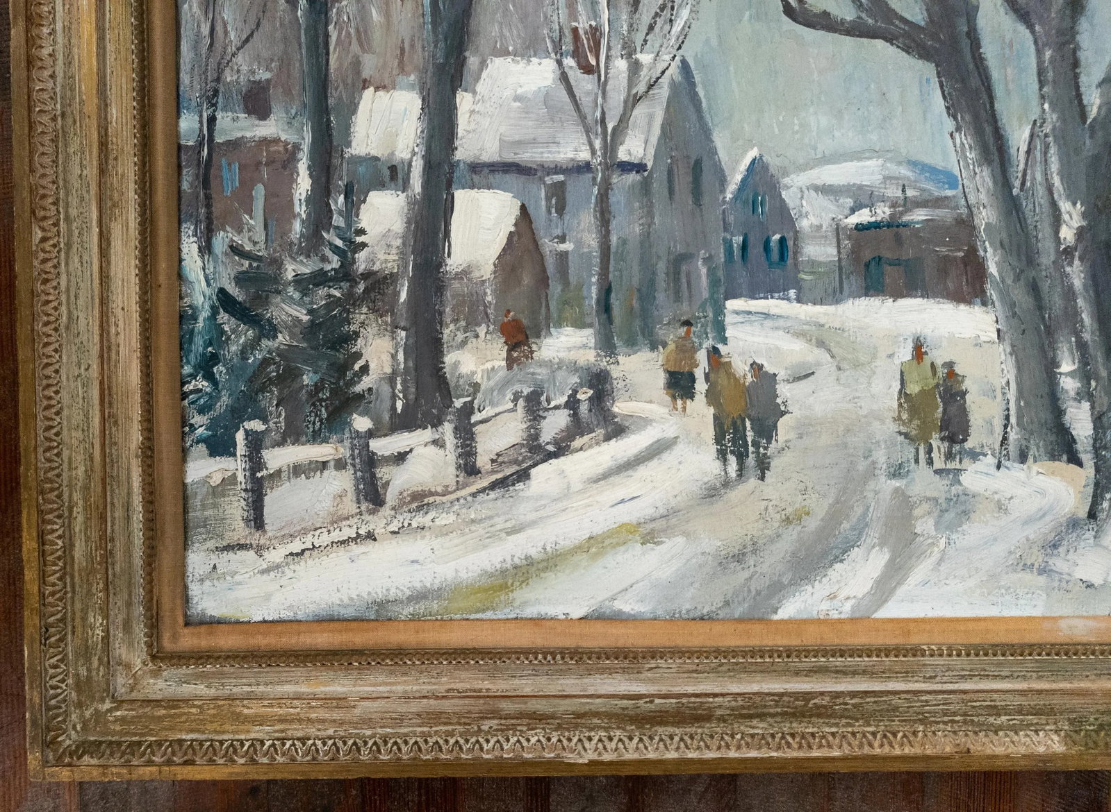 Mid-Century Impressionist Painting of Rockport Maine in Winter by Charles Gordon Marston - 6