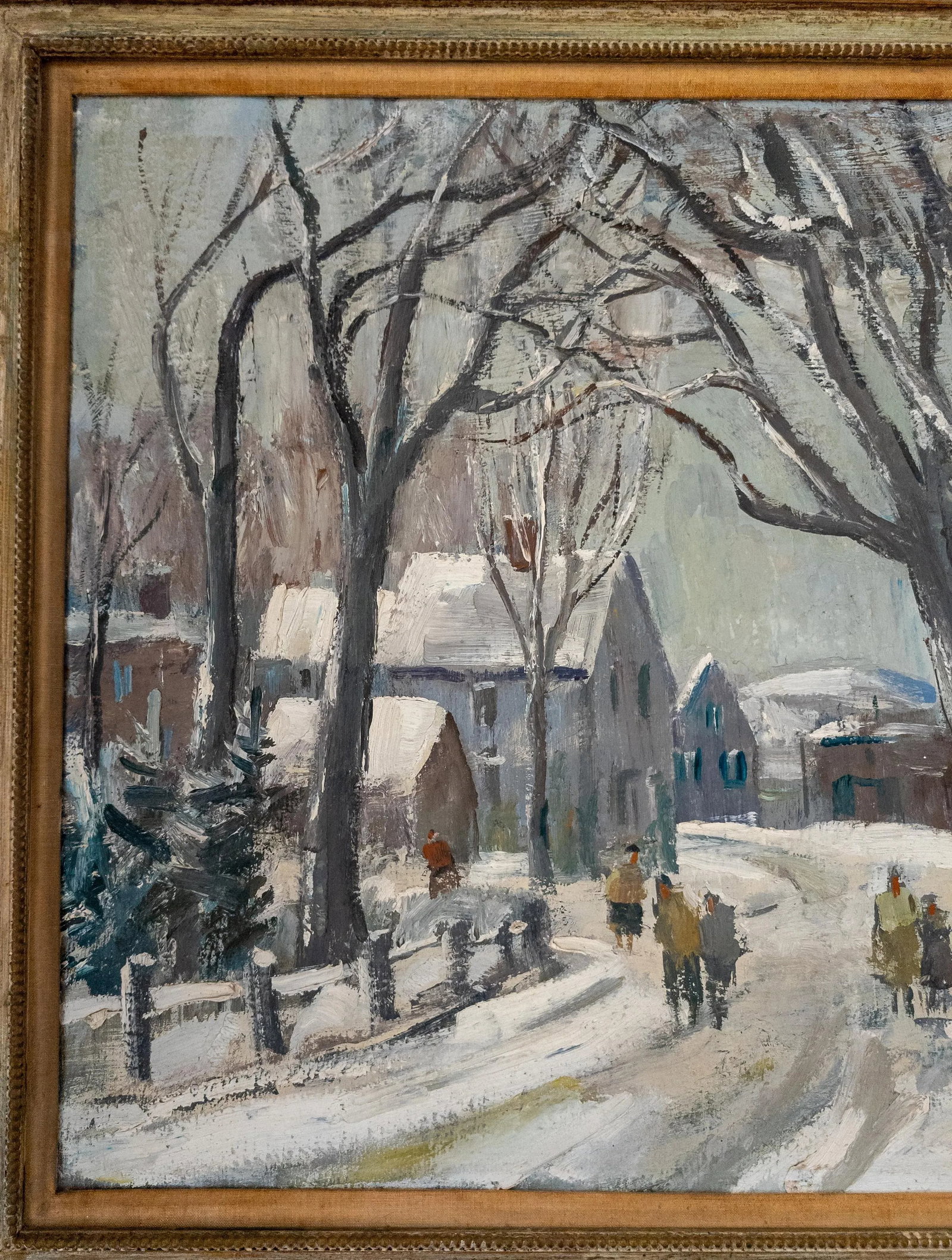 Mid-Century Impressionist Painting of Rockport Maine in Winter by Charles Gordon Marston - 7
