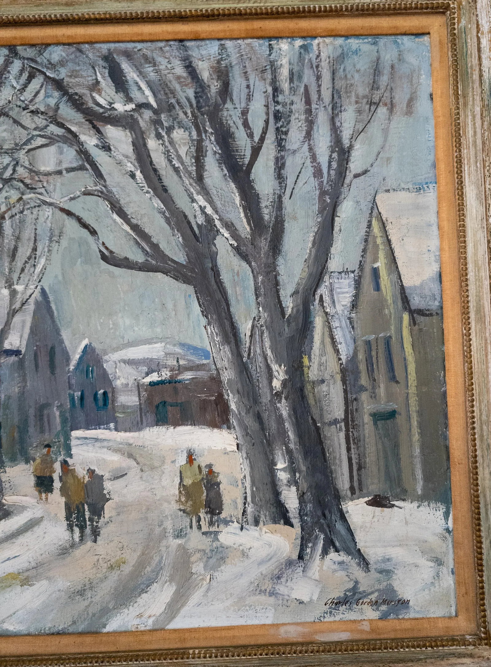 Mid-Century Impressionist Painting of Rockport Maine in Winter by Charles Gordon Marston - 8