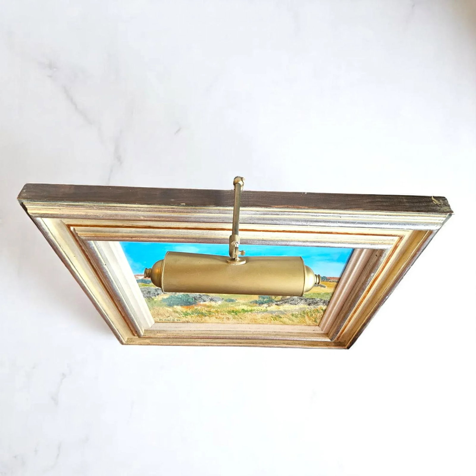 Orignal Florence Arven Oil on Canvas Painting - Petit Village De Castille Framed-Gallery Light-1980- - 9