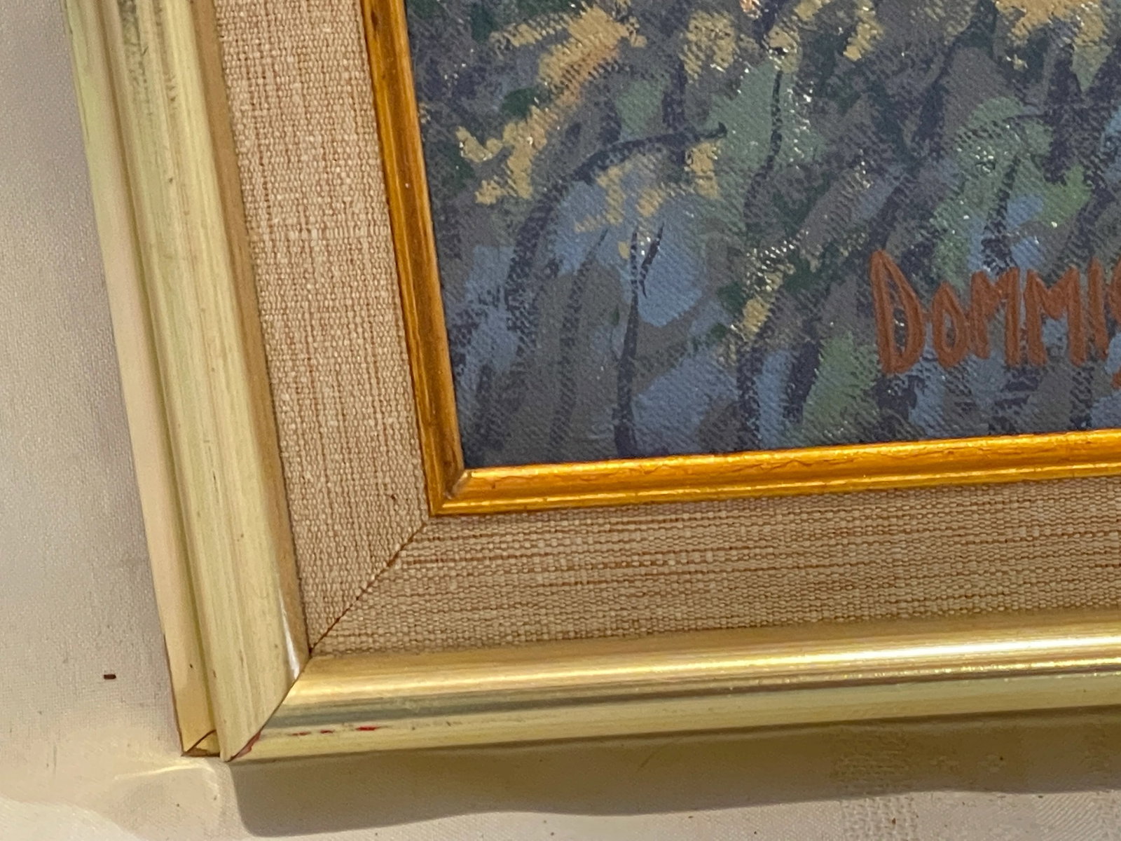 1980s Path at Dusk Durwood Dommisse Landscape Oil on Canvas Painting Framed - 4