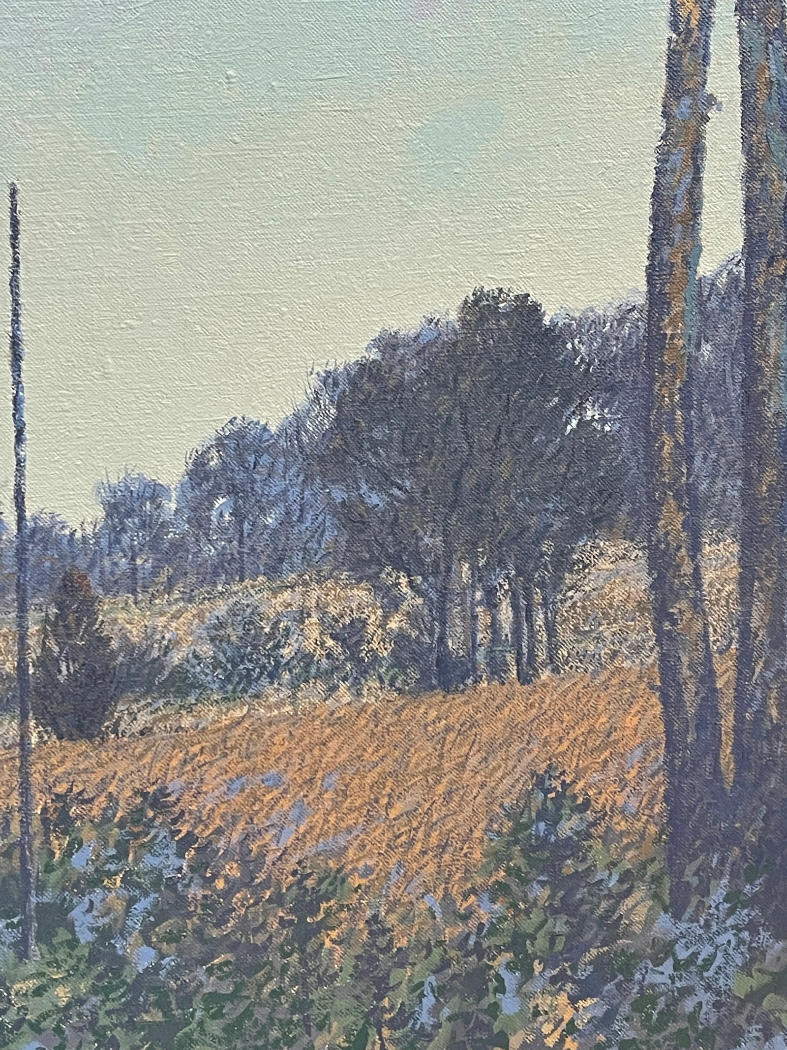1980s Path at Dusk Durwood Dommisse Landscape Oil on Canvas Painting Framed - 9