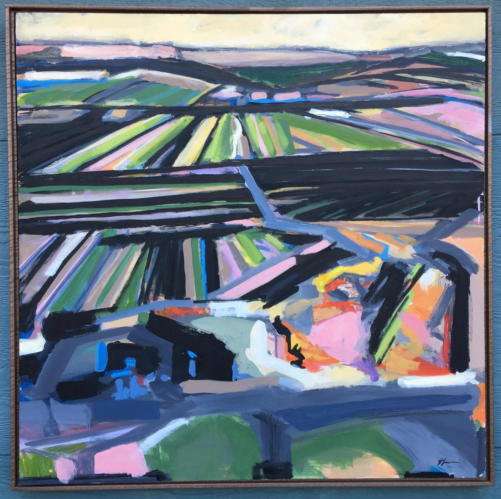 Field No. 6, Contemporary Landscape Painting, Framed - 2