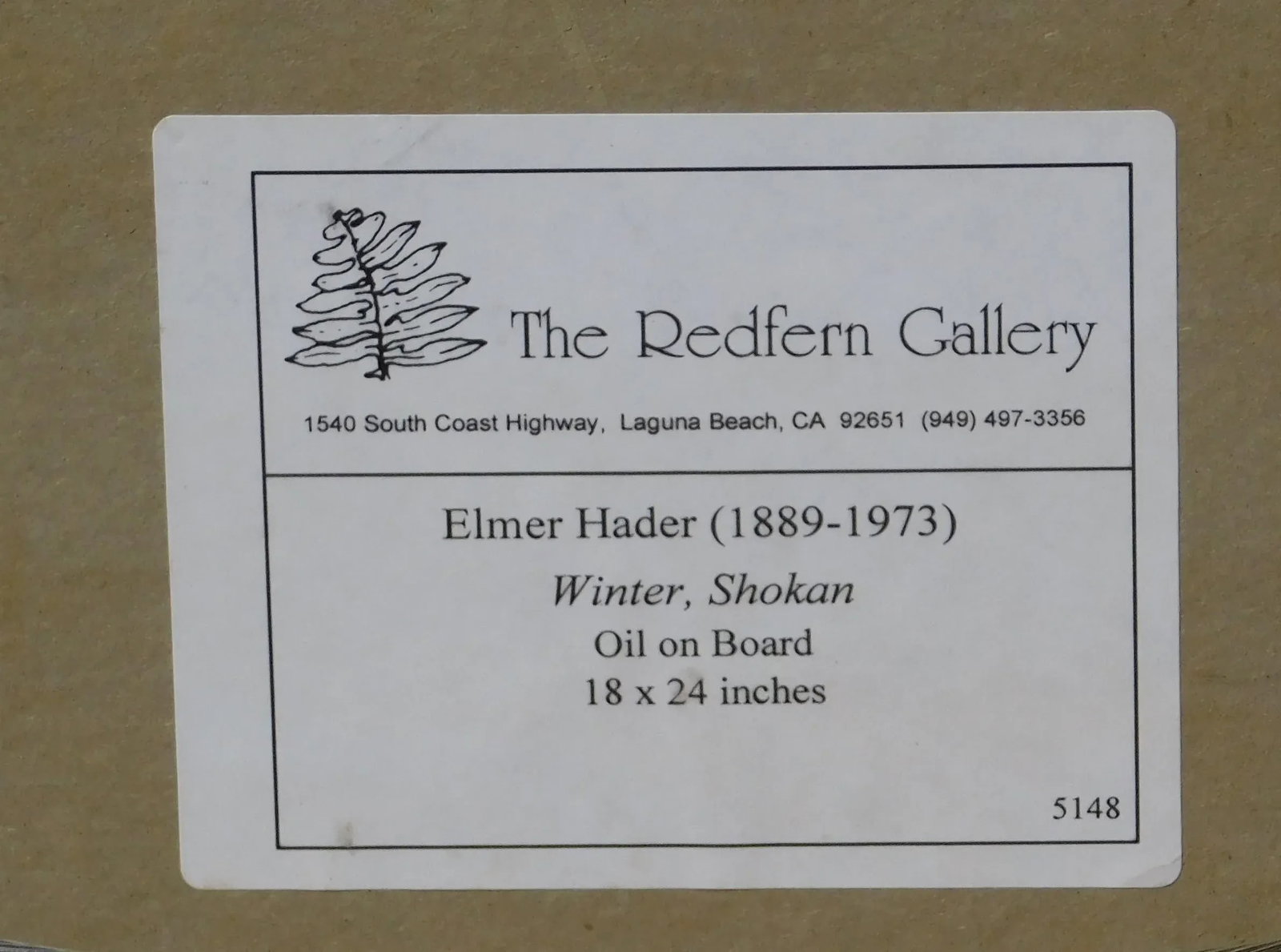 Elmer Stanley Hader, Born 1889, Oil Painting Winter, Shokan - 3