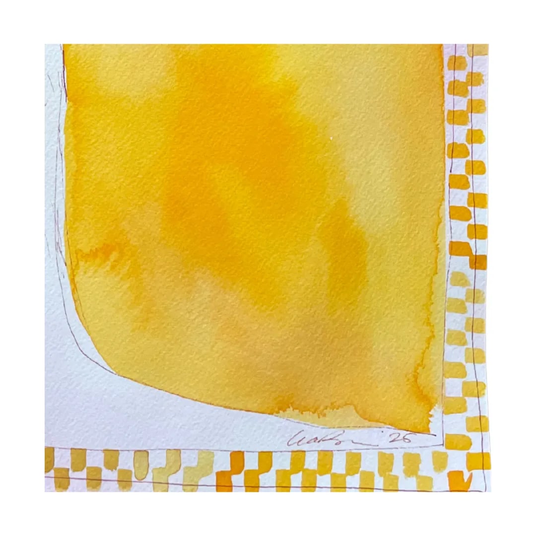 Yellow Palm With Checker 2 Painting by Lia Burke Libaire - 2