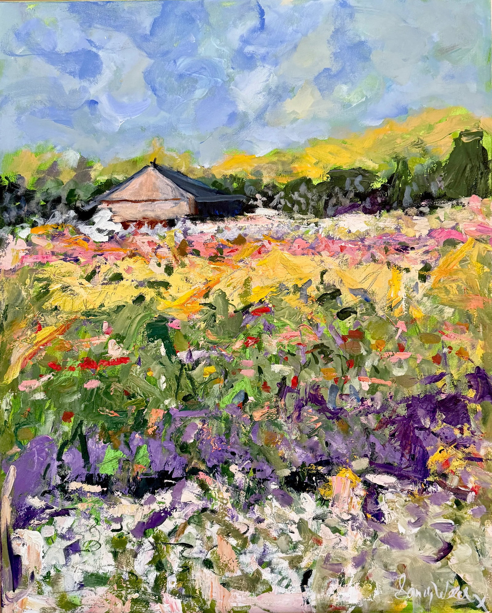 Bartlett Farm , Nantucket an Original Acrylic Painting Just Filled With the Yummy Colors of Summer!: Nantucket's Largest and oldest Family owned farm...Now in its 7th generation , the Bartletts have been farming the same since William Bartlett arrived on Nantucket in the early 1800's. On Nantucket's