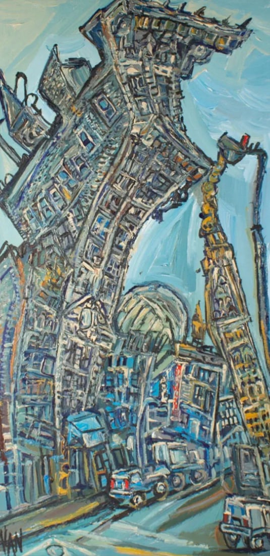 2004 "University Place" Oil on Canvas Painting by Alan Streets - 2