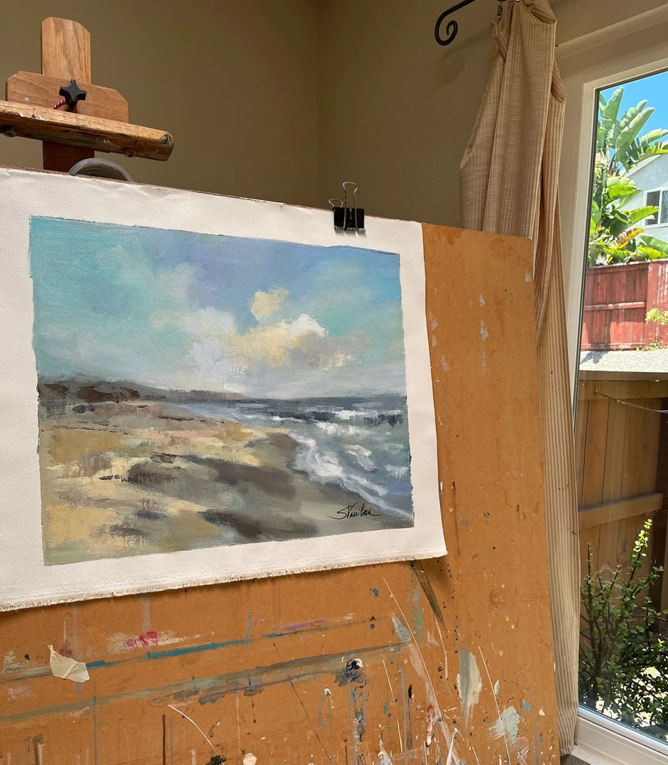 Morning Beach Acrylic Painting - 4