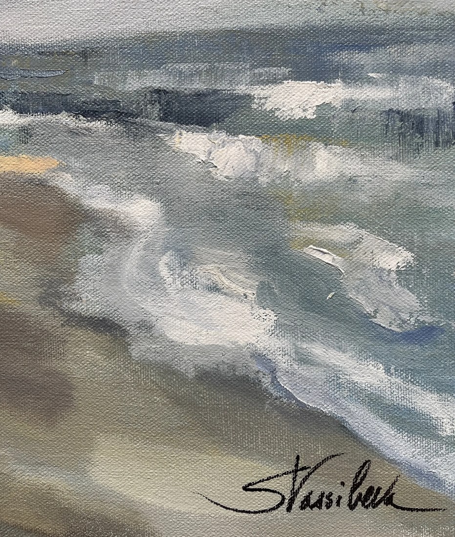 Morning Beach Acrylic Painting - 6