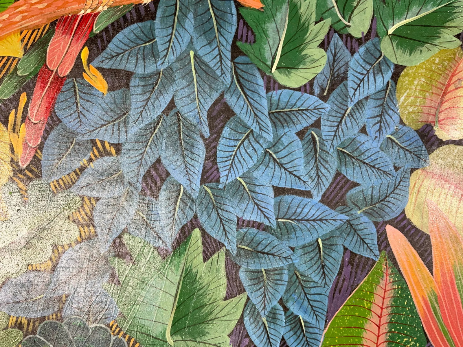 Captivating Haitian Jungle Scene With Macaws - Signed Original Art - 11
