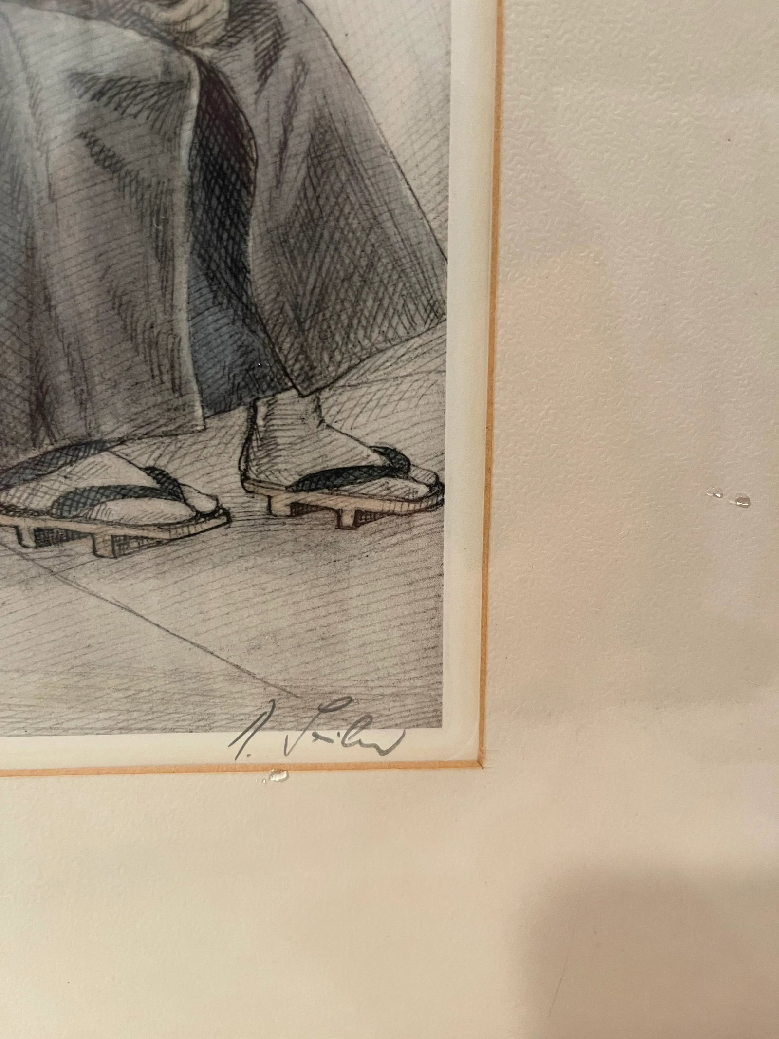 1940s Seiler, Willy. "Short Rest" Original Japanese Hand-Colored Etching, Framed - 4