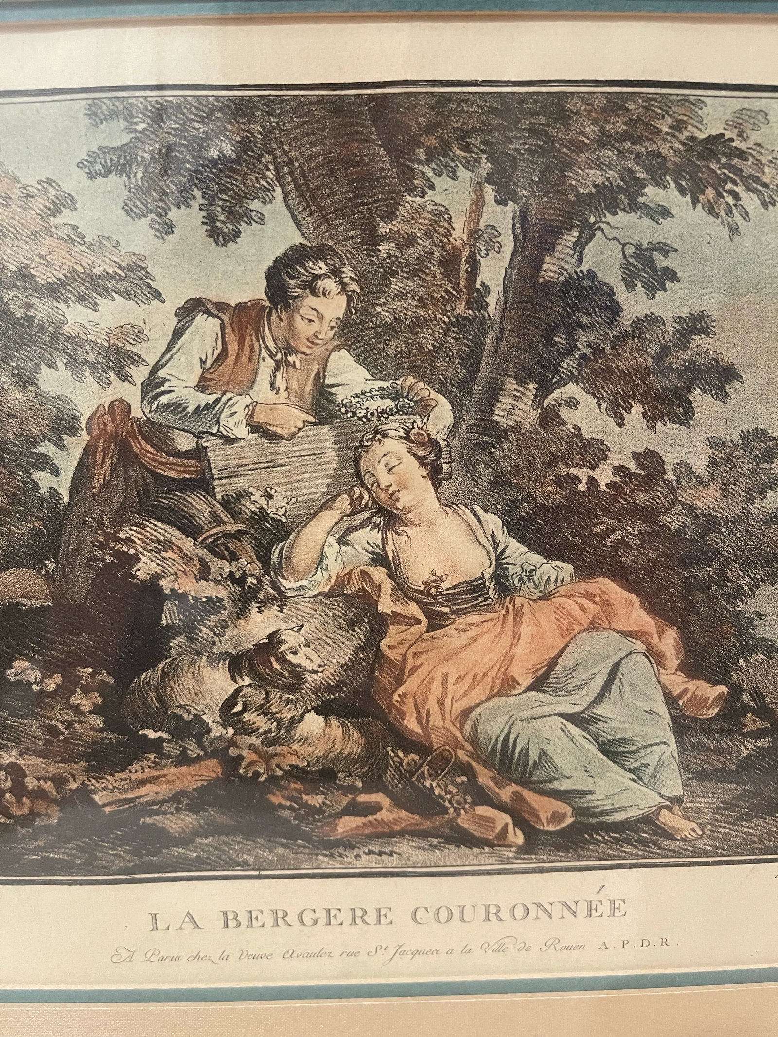 Janinet, Jean-Francois (1752 - 1814). After Francois Boucher. "Bergere Couronnee" (Musee Du Louvre) - 4