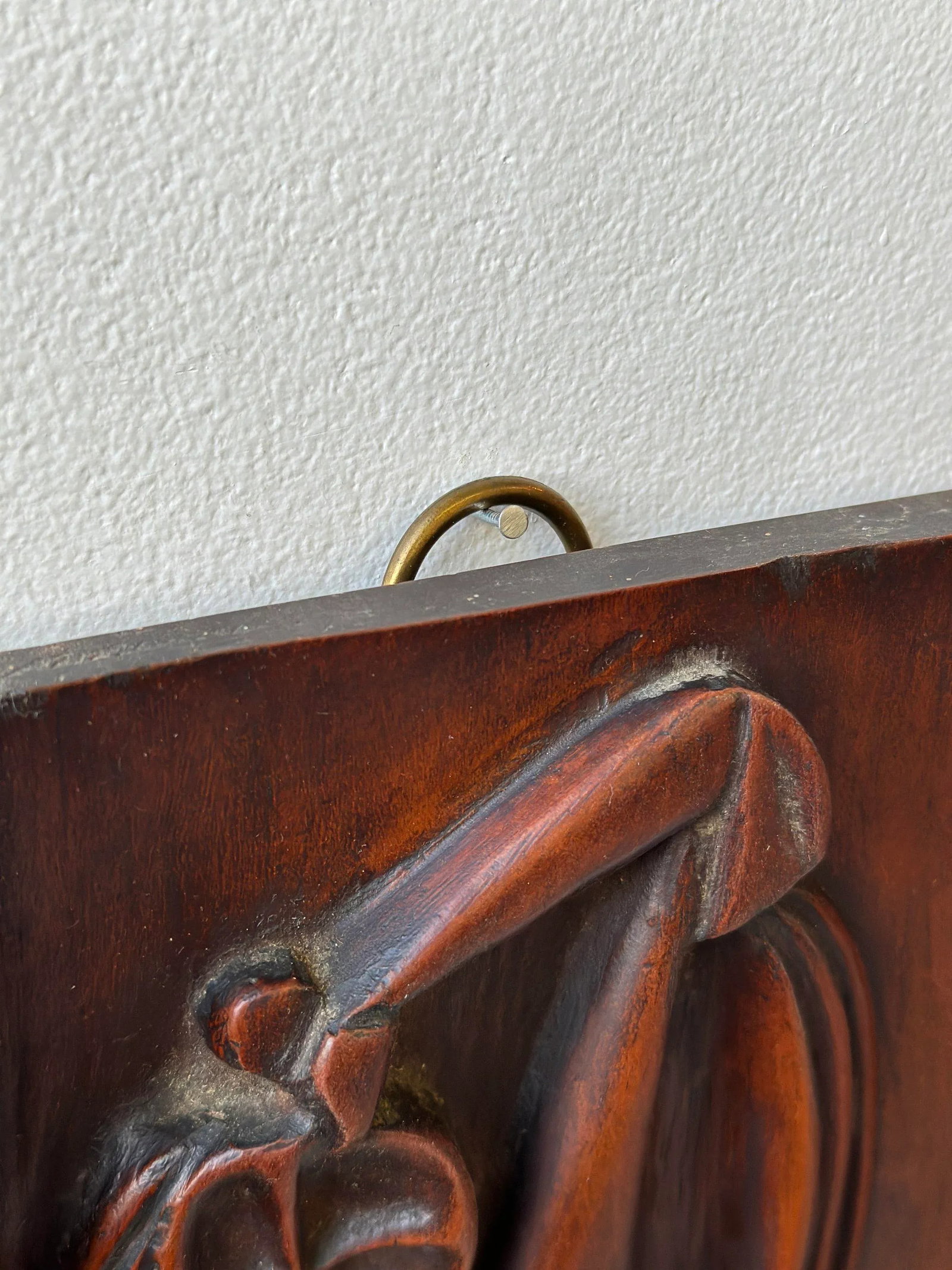 Vintage Cubist Carved Bas Relief Portrait, Circa 1940s - 10