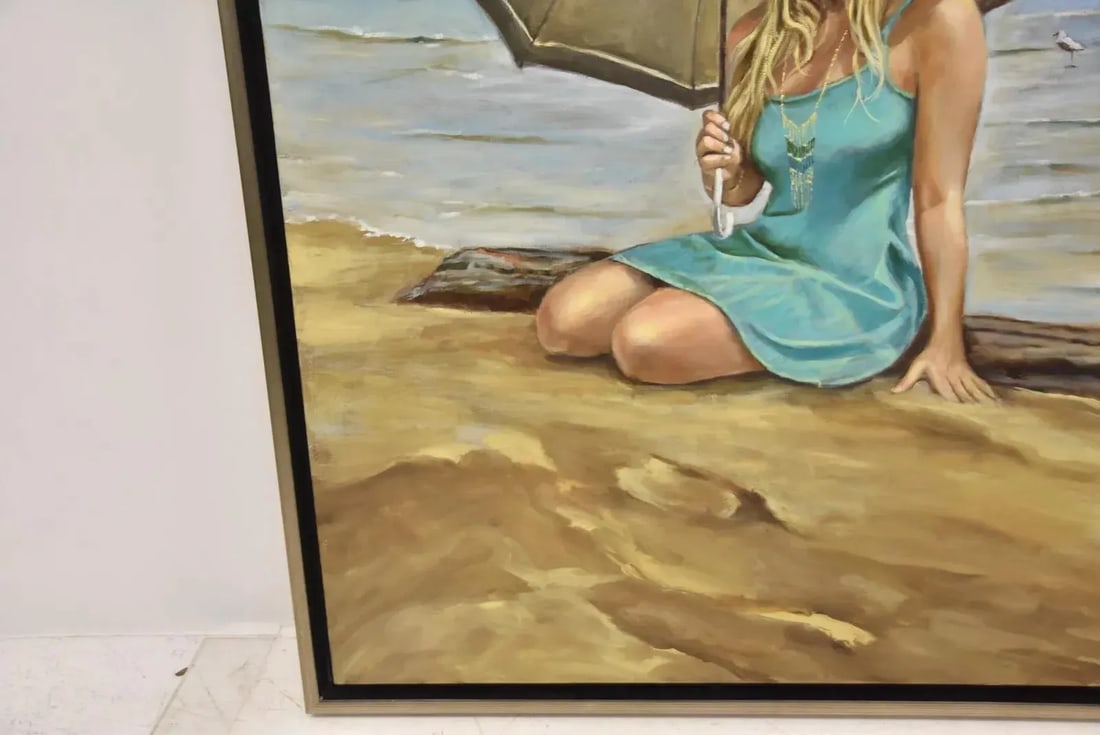 Late 20th Century Harry McCormick , Oil on Canvas Beach Scene, Framed - 5