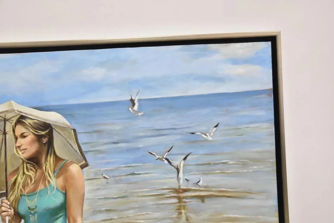 Late 20th Century Harry McCormick , Oil on Canvas Beach Scene, Framed - 6