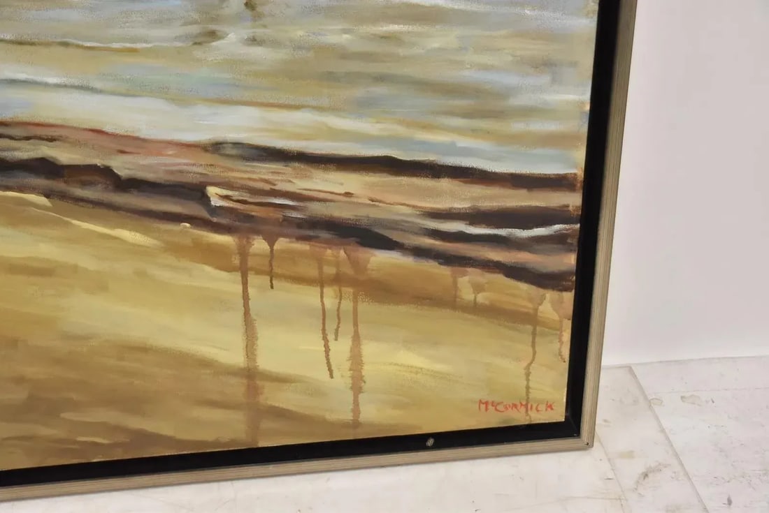 Late 20th Century Harry McCormick , Oil on Canvas Beach Scene, Framed - 7