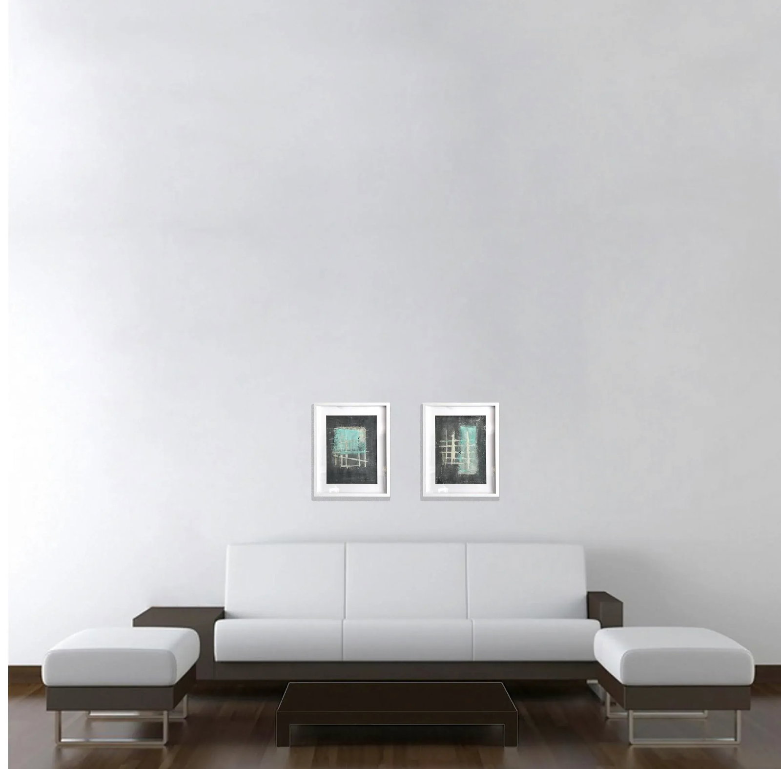 Cove.IV White Framed Abstract Painting - 5