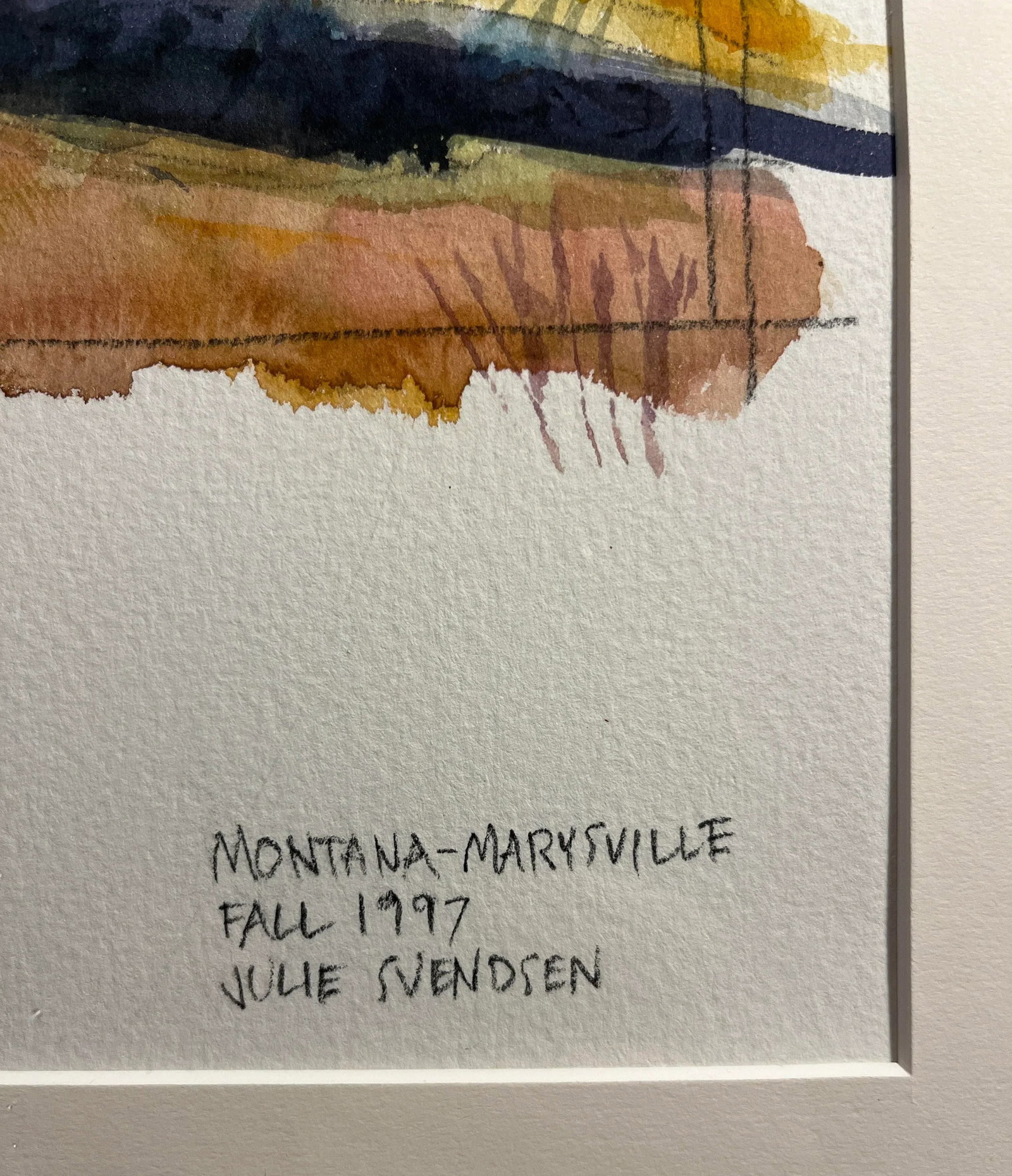 1997 Disney Imagineer Julie Svendsen "Montana-Marysville" Original Watercolor Painting, Framed - 3