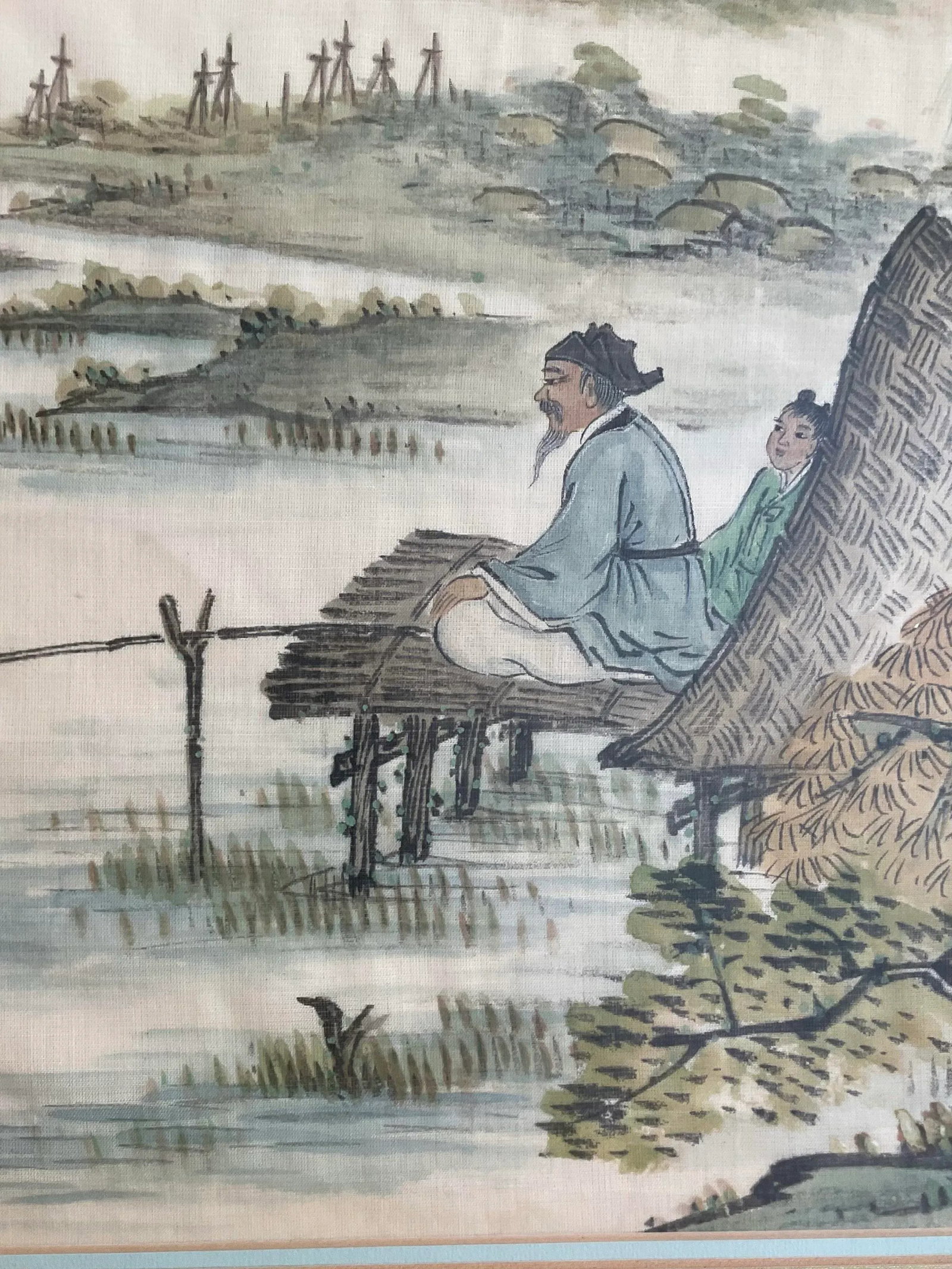 Early 20th Century Traditional Chinese Watercolor Landscape Painting on Silk - Framed - 3