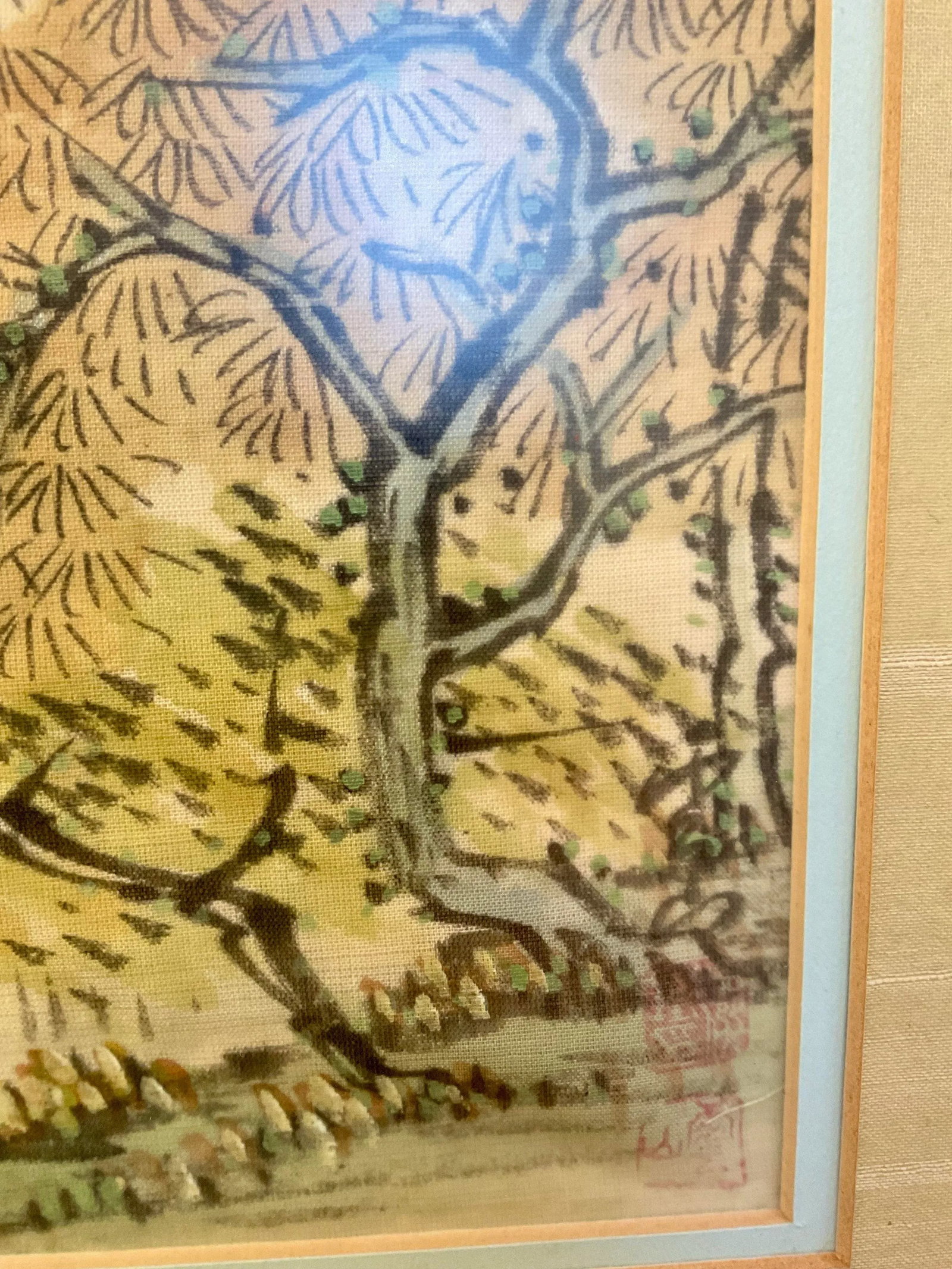 Early 20th Century Traditional Chinese Watercolor Landscape Painting on Silk - Framed - 8