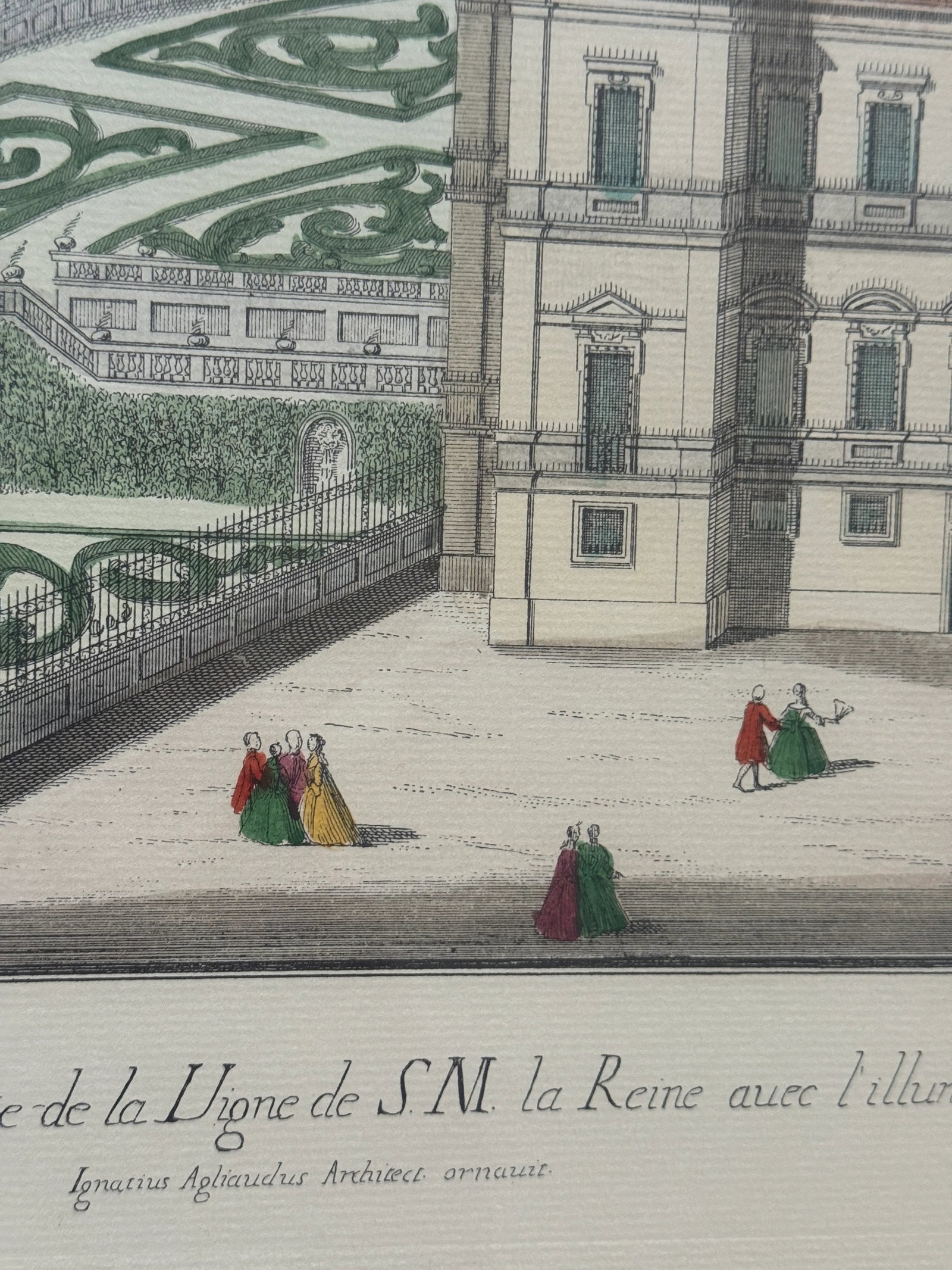 1737 Etching of Villa Della Regina in Turin by Giovanni Antonio Belmond, Framed - 6