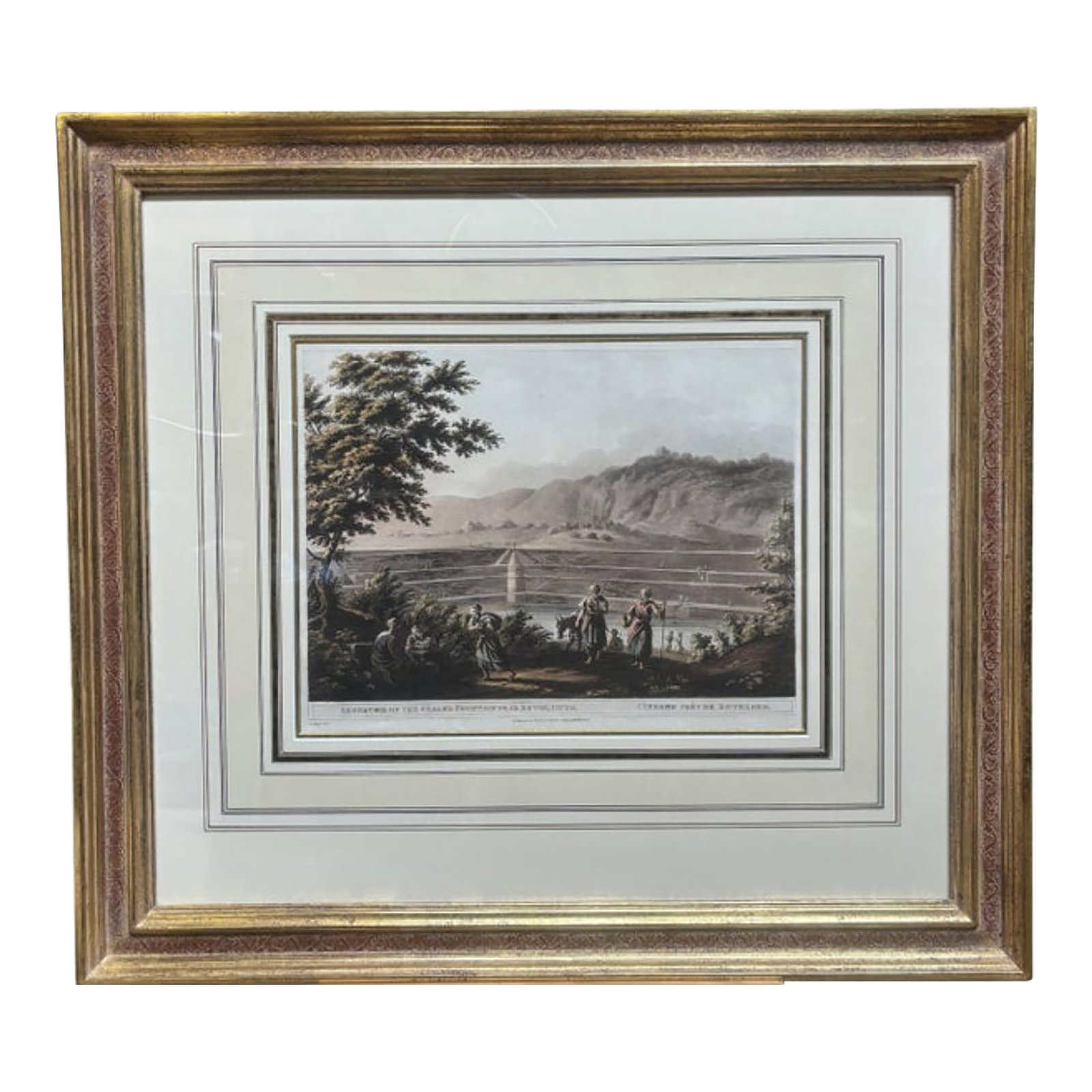 Reservoir of the Sealed Fountain Near Bethlehem(1804) by Luigi May W/ Gold Frame: Photo Details: Date Created: 1804 Place: London Frame Details: Hand-gilded frame with 23K Gold. Gold is continuous. Condition: Alterations: Original Condition Unaltered Imperfections: Some Imperfectio
