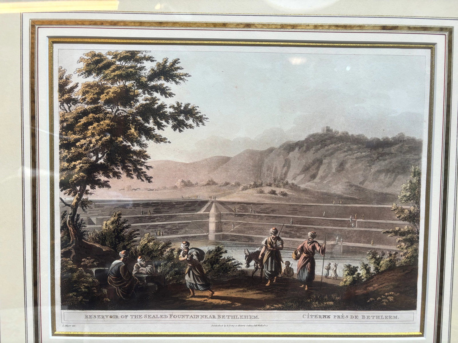 Reservoir of the Sealed Fountain Near Bethlehem(1804) by Luigi May W/ Gold Frame - 5