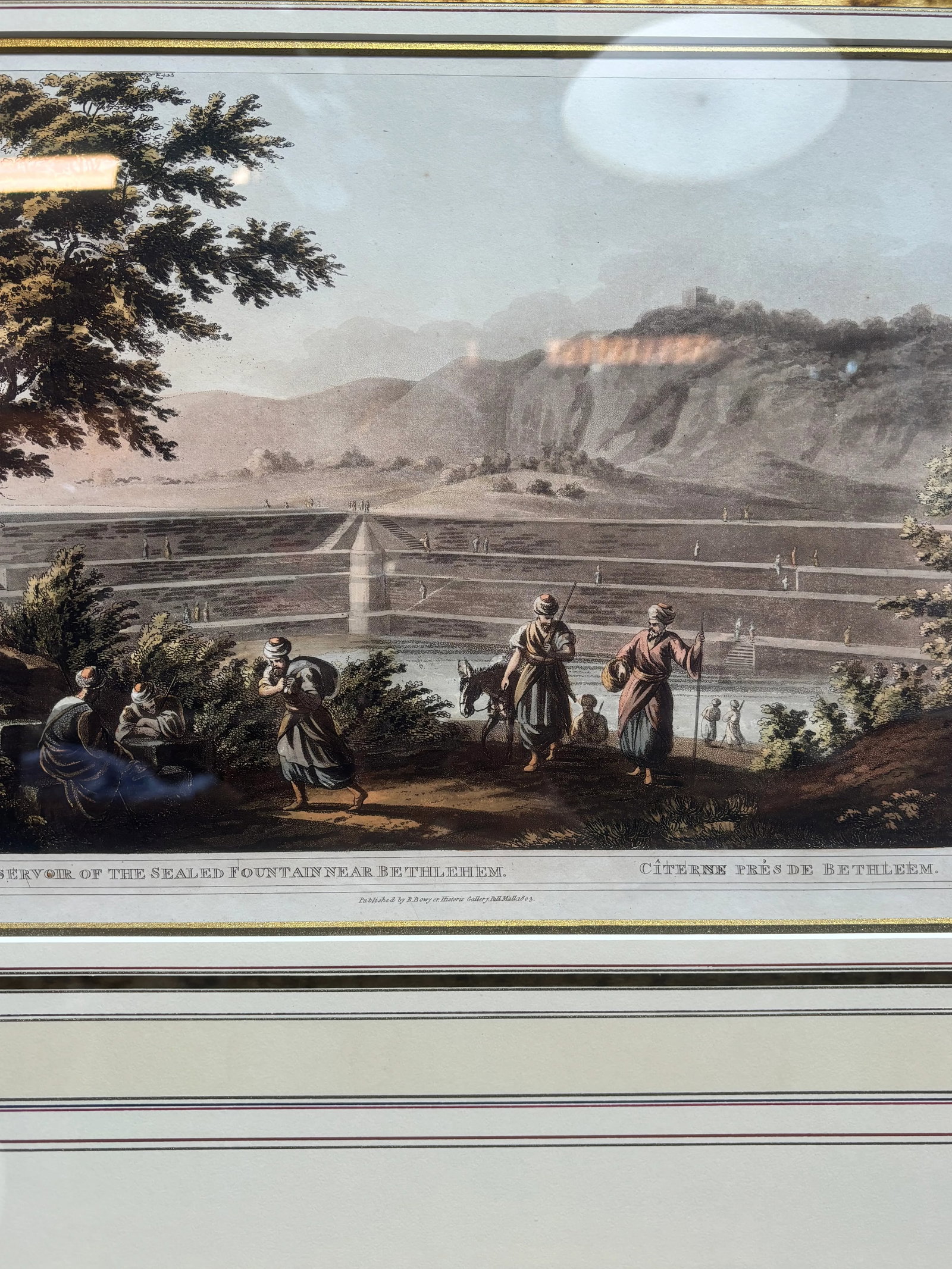Reservoir of the Sealed Fountain Near Bethlehem(1804) by Luigi May W/ Gold Frame - 6