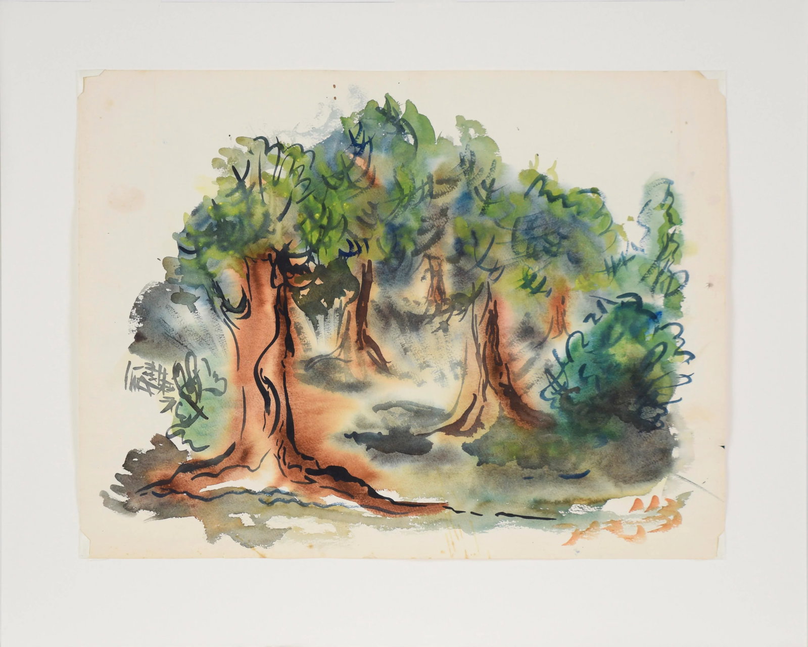 Through the Trees - Original Watercolor on Paper by Bertram Spencer - 4