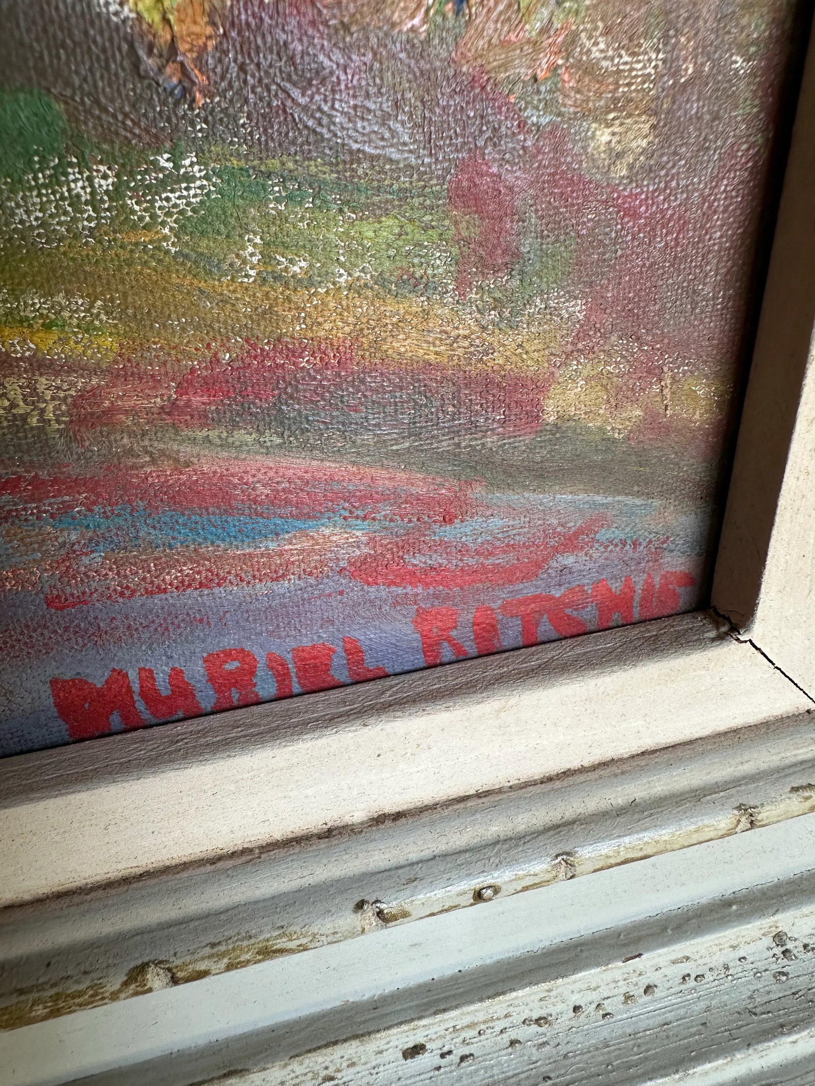 Painting by Muriel Ritchie, First Congregational Church, Massachusetts , 30"x26" Framed - 2