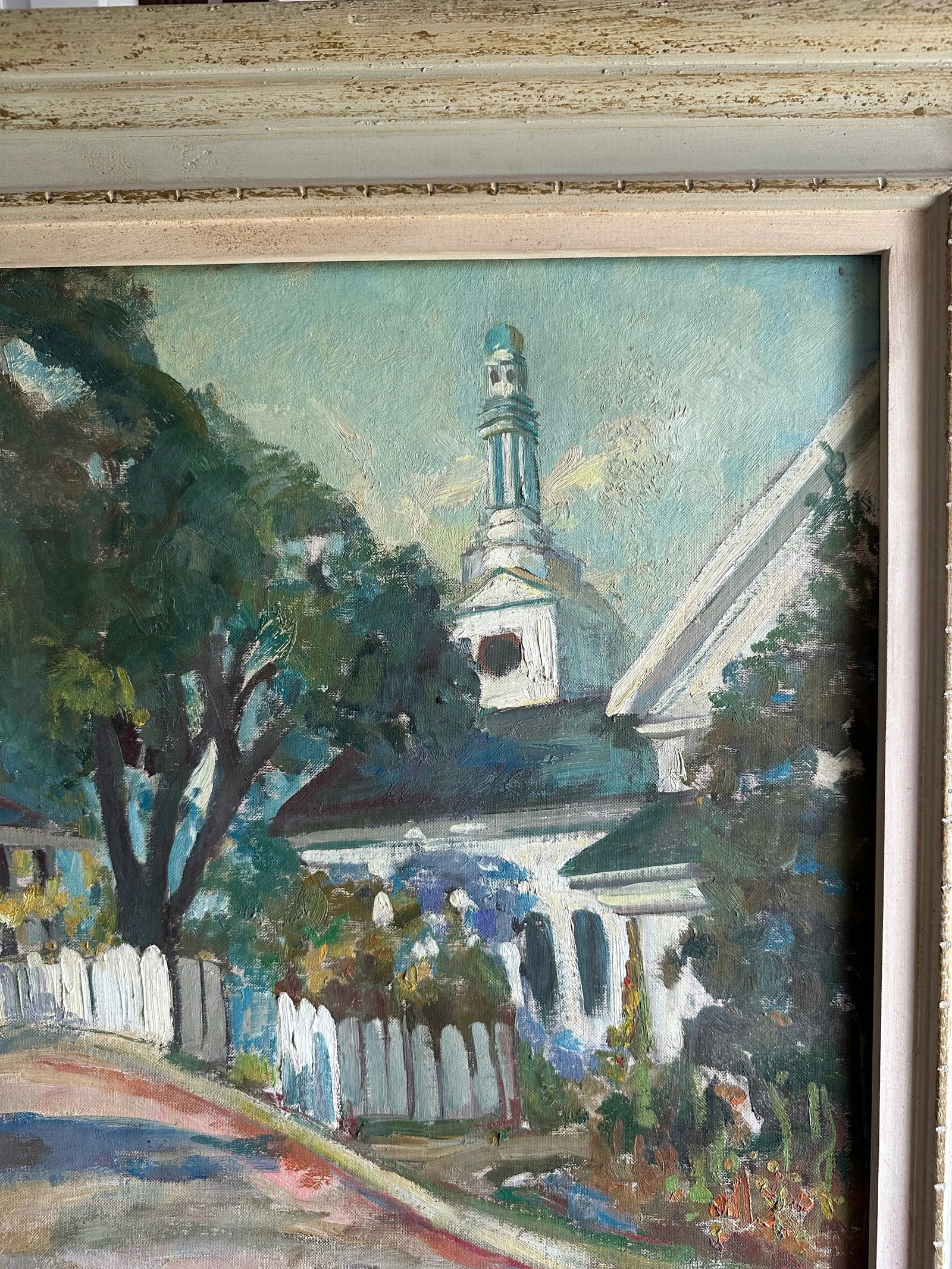 Painting by Muriel Ritchie, First Congregational Church, Massachusetts , 30"x26" Framed - 3