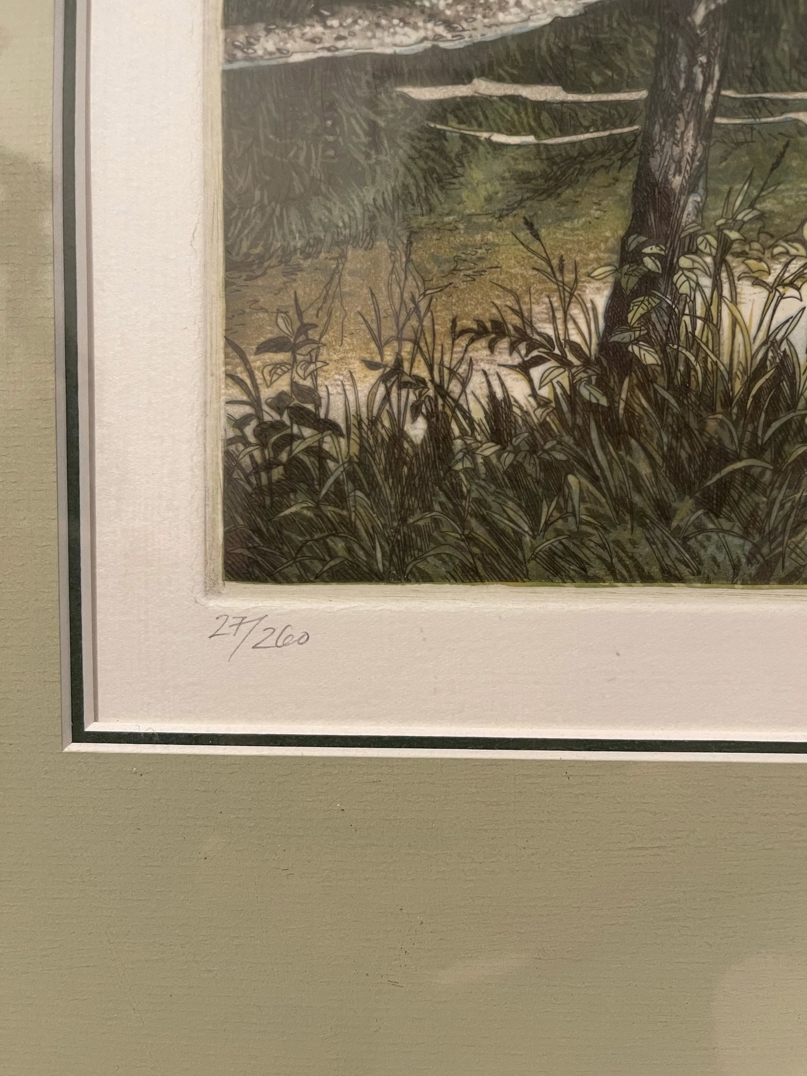 Late 20th Century Canten, Kathleen. "The Covered Bridge" Limited Edition Lithograph (27/260) of an O - 3