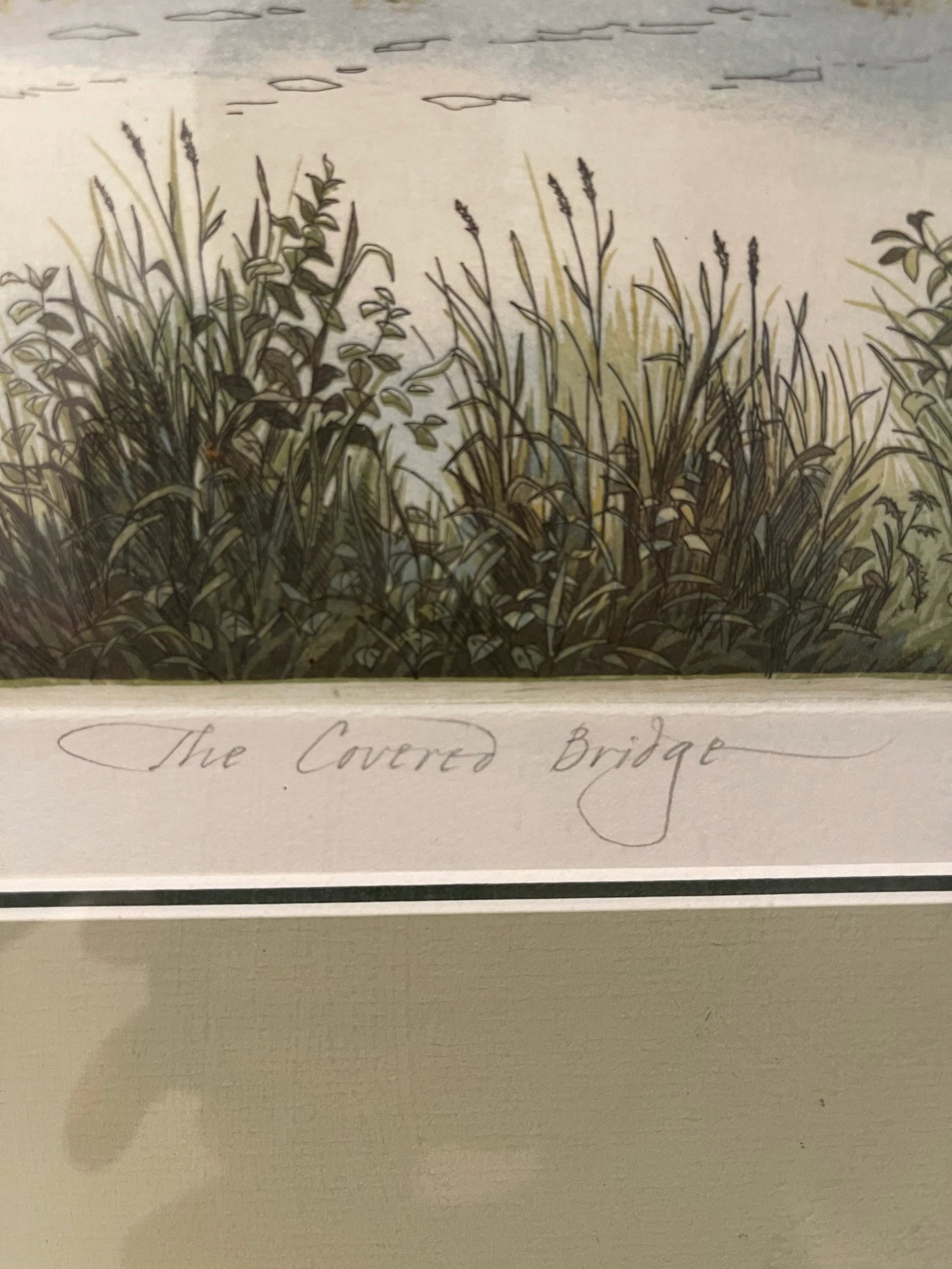 Late 20th Century Canten, Kathleen. "The Covered Bridge" Limited Edition Lithograph (27/260) of an O - 4