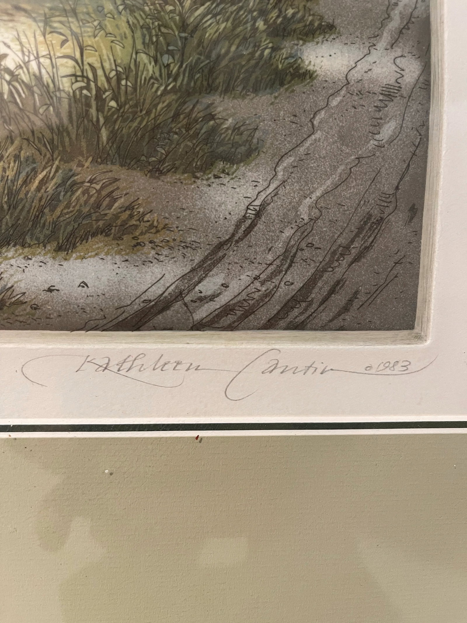 Late 20th Century Canten, Kathleen. "The Covered Bridge" Limited Edition Lithograph (27/260) of an O - 5