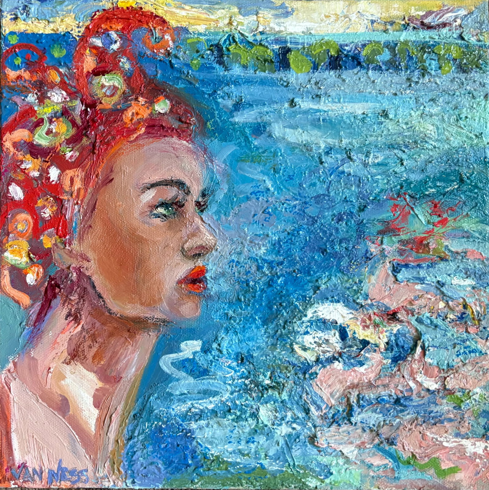 Bathing Beauty, Original Oil Paintings, by Van Ness - 7