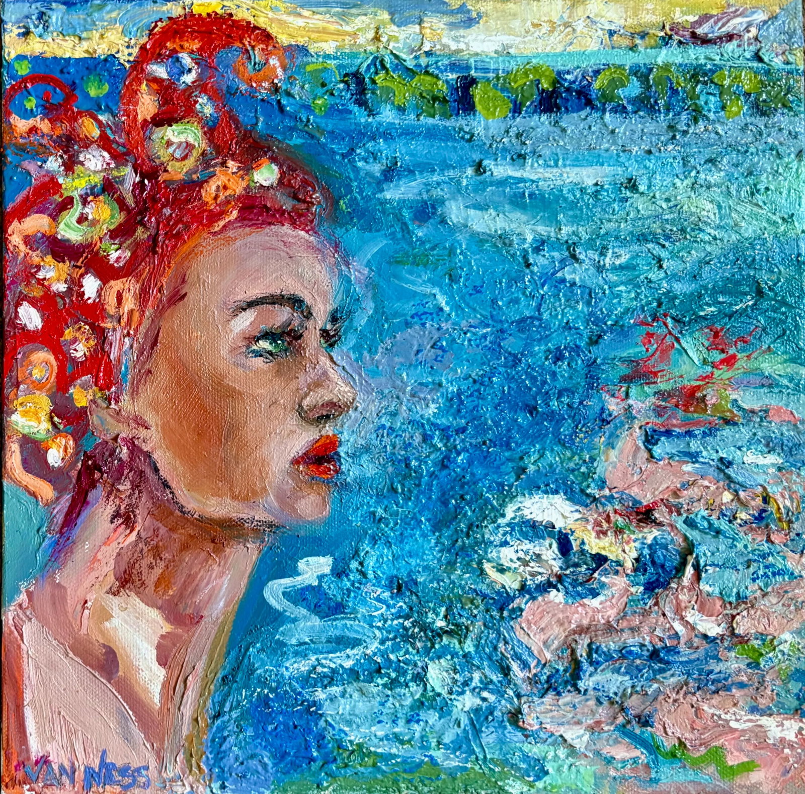 Bathing Beauty, Original Oil Paintings, by Van Ness - 9