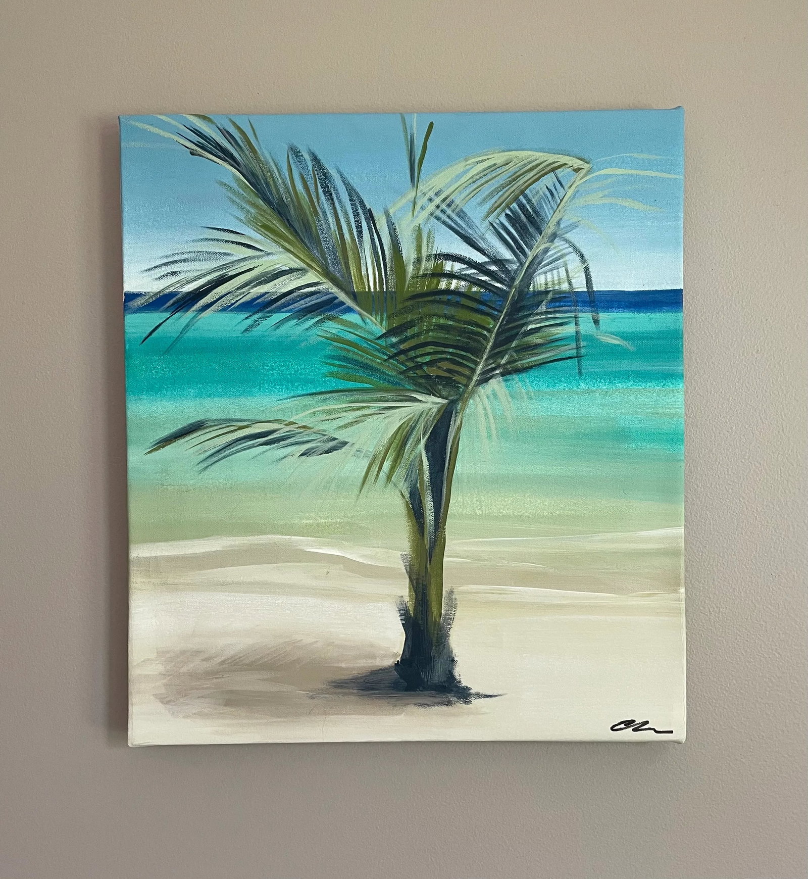 Original Beach Palm Acrylic Painting by Cathe Hendrick - 2