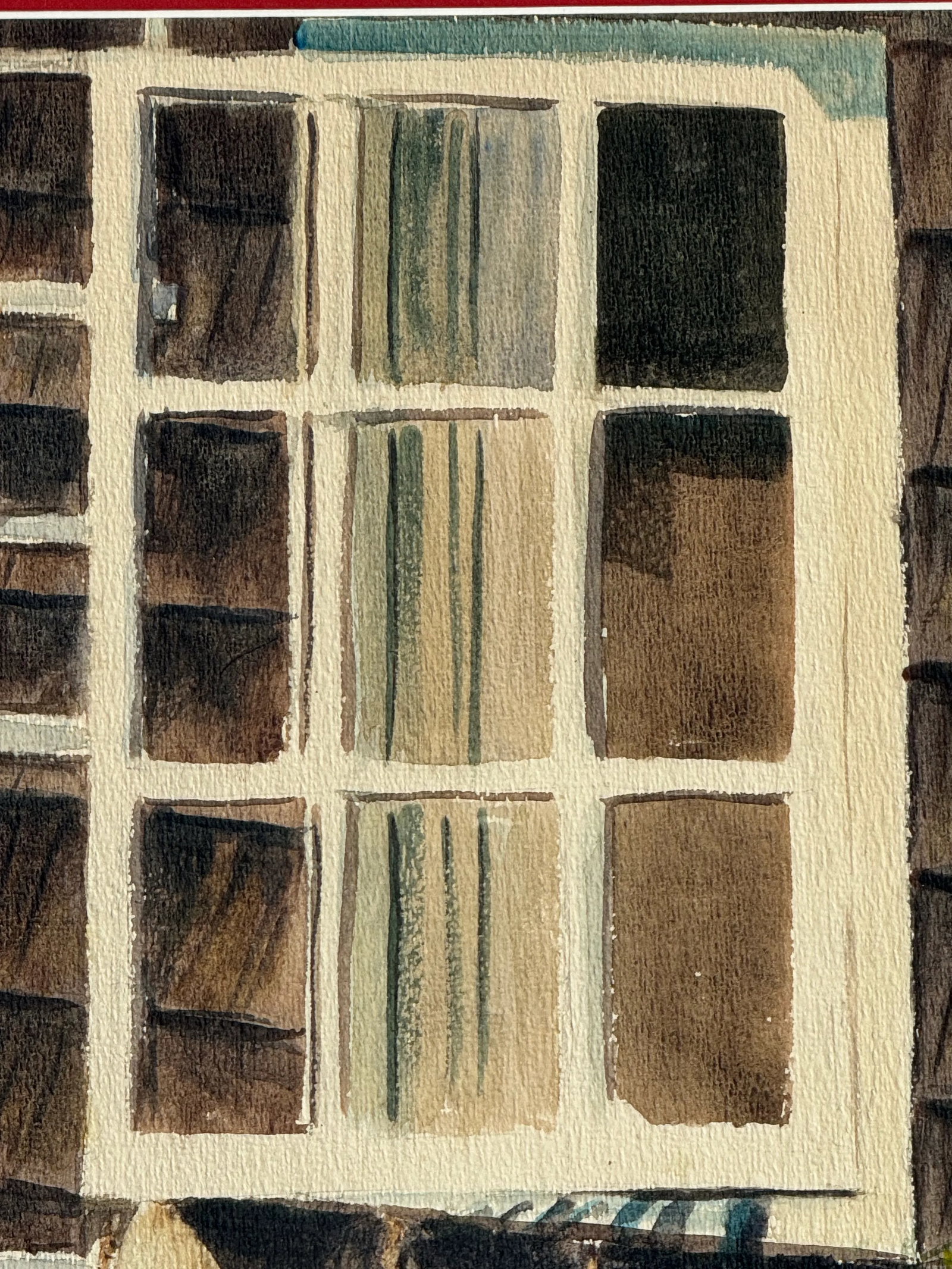 Original Watercolor Coastal Scene of a Shaker Shingle Cottage and Bouys - 4