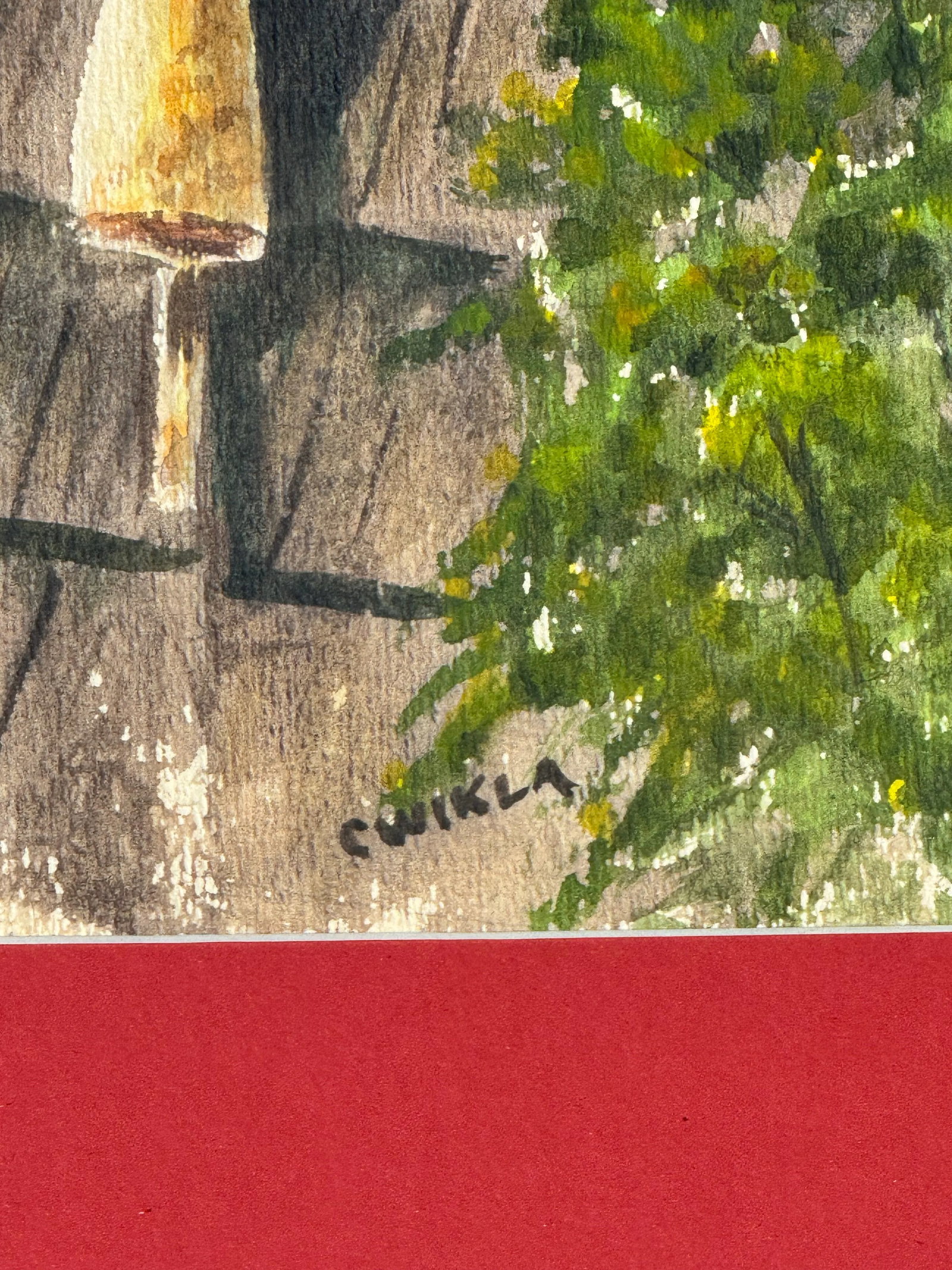 Original Watercolor Coastal Scene of a Shaker Shingle Cottage and Bouys - 8