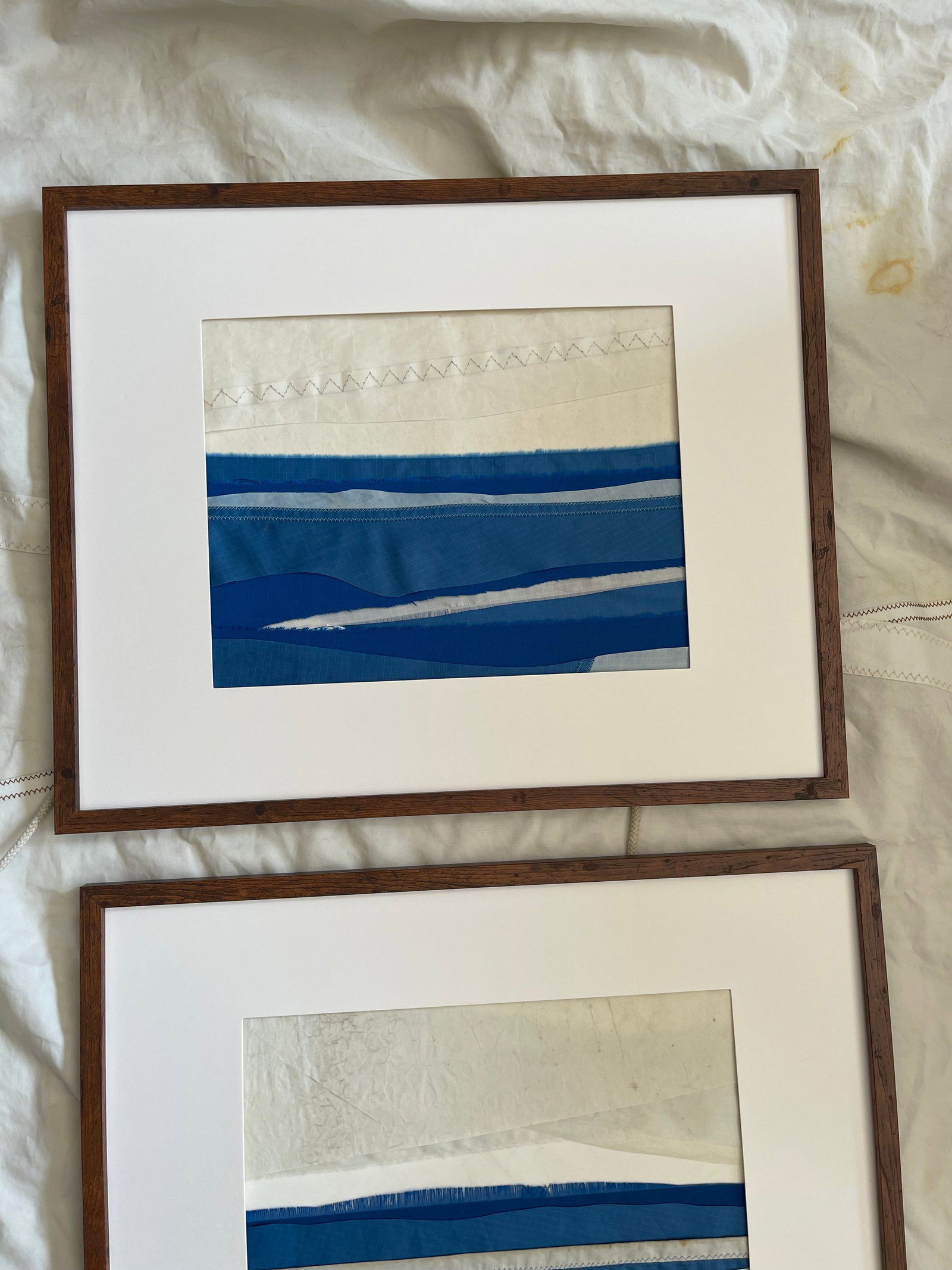 Contemporary Semi-Abstract Mixed Media Nautical Sailcloth Landscape - By JJ-Hogan | Greater Kindne - 5