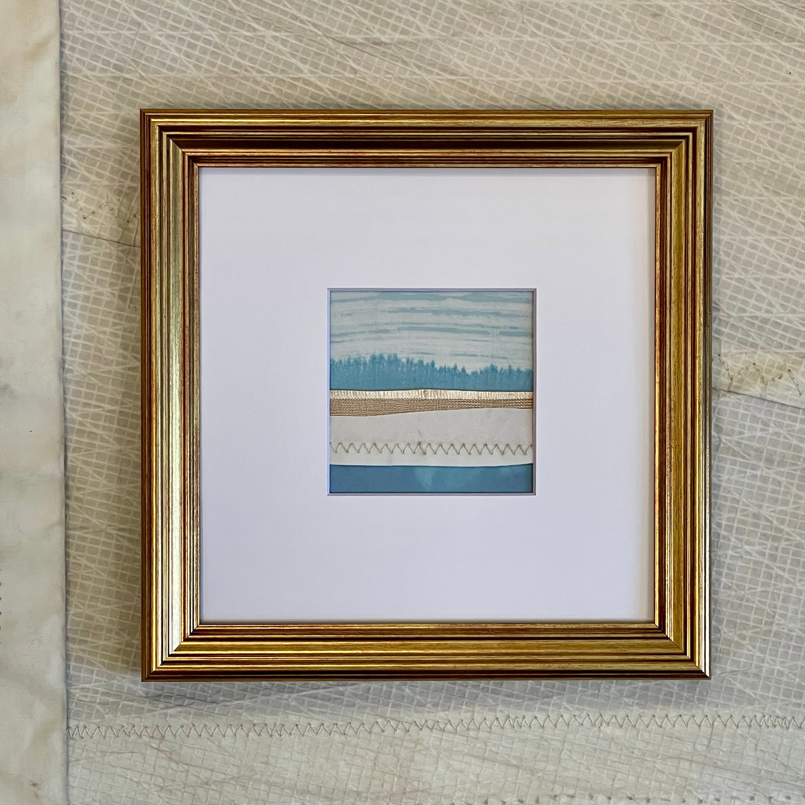 Contemporary Semi-Abstract Mixed Media Nautical Sailcloth Landscape - By JJ-Hogan | There Is Still - 2