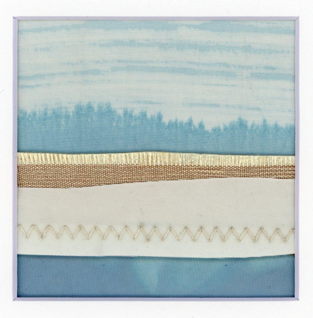 Contemporary Semi-Abstract Mixed Media Nautical Sailcloth Landscape - By JJ-Hogan | There Is Still - 5