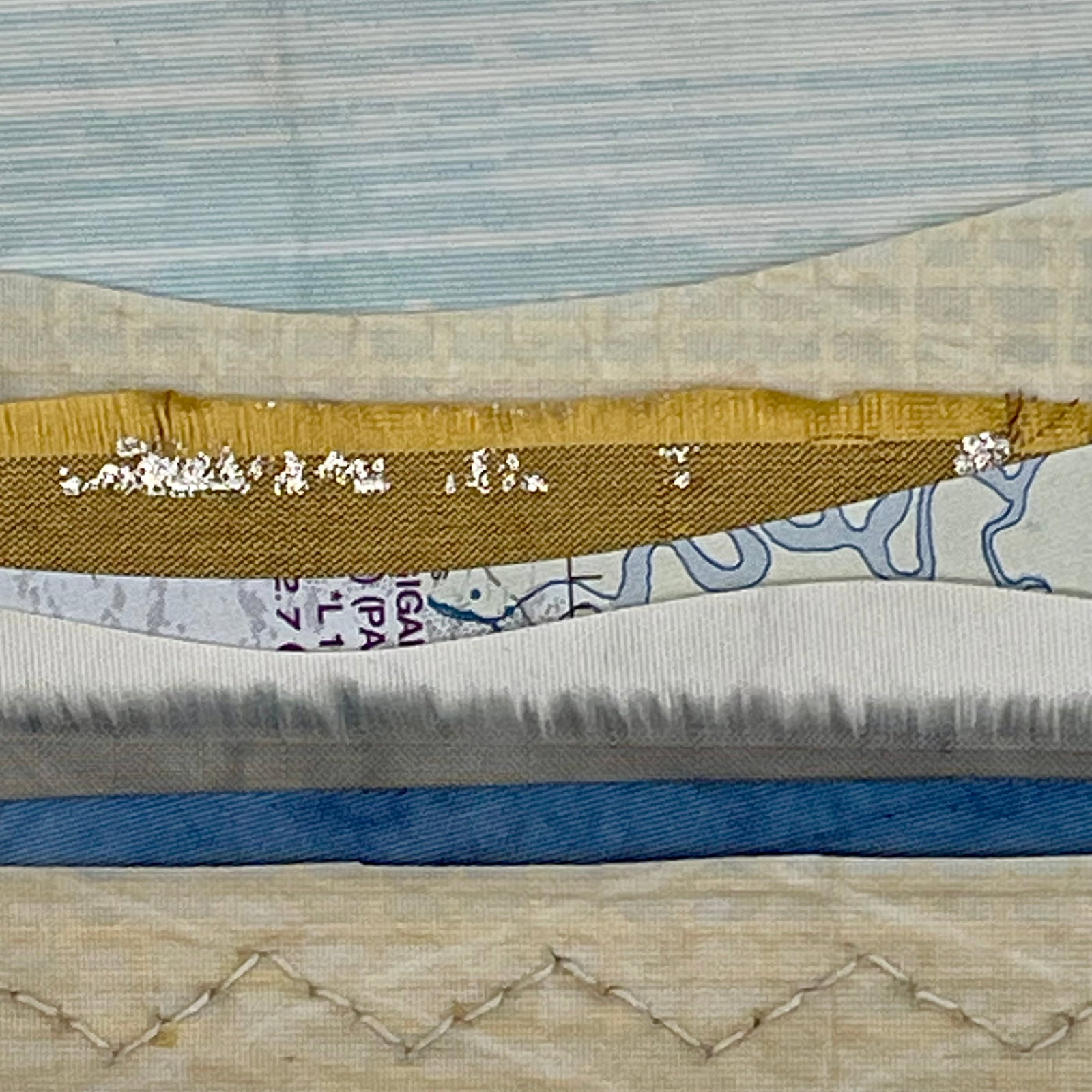 Contemporary Semi-Abstract Mixed Media Nautical Sailcloth Landscape - By JJ-Hogan | Embrace Your P - 5