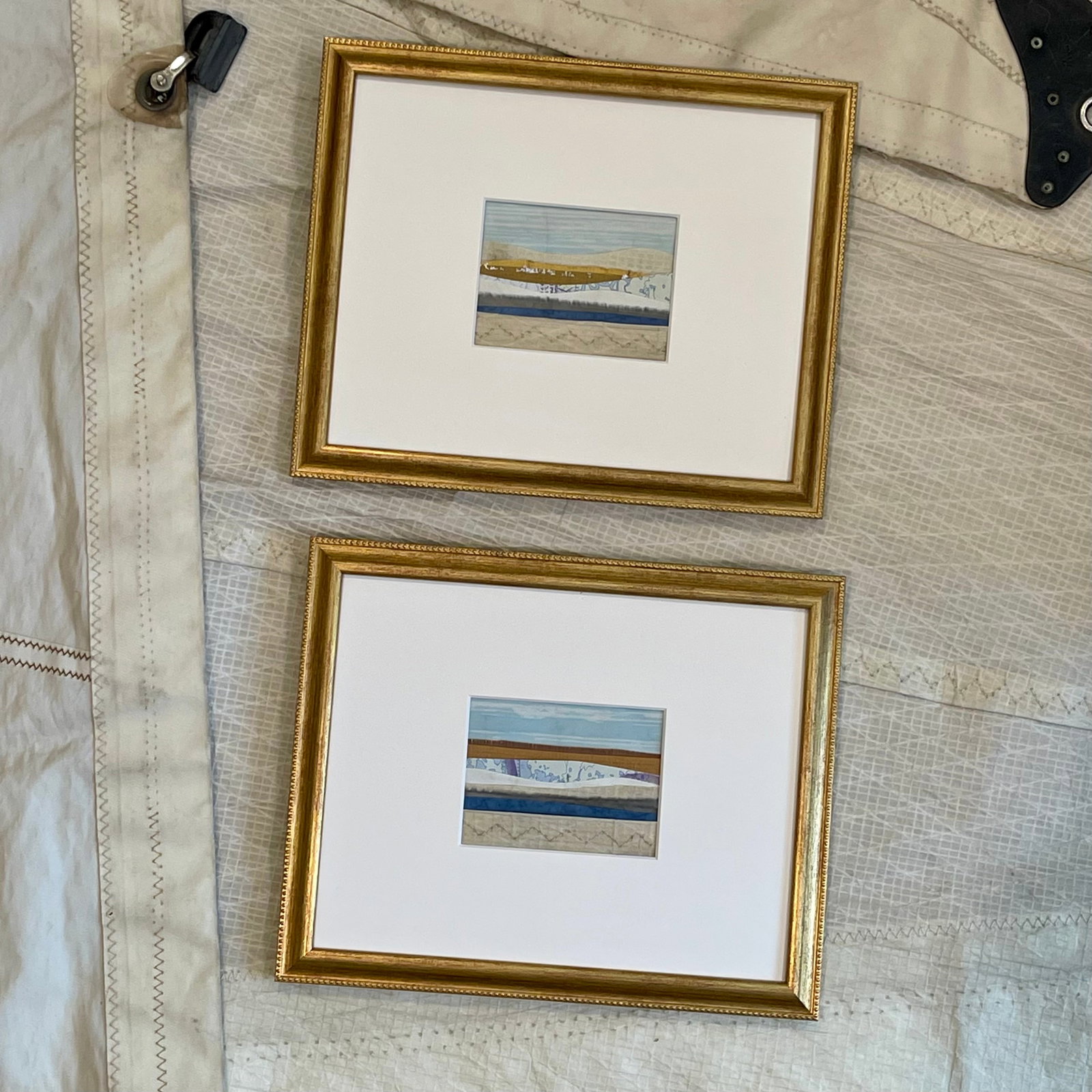 Contemporary Semi-Abstract Mixed Media Nautical Sailcloth Landscape - By JJ-Hogan | Embrace Your P - 6