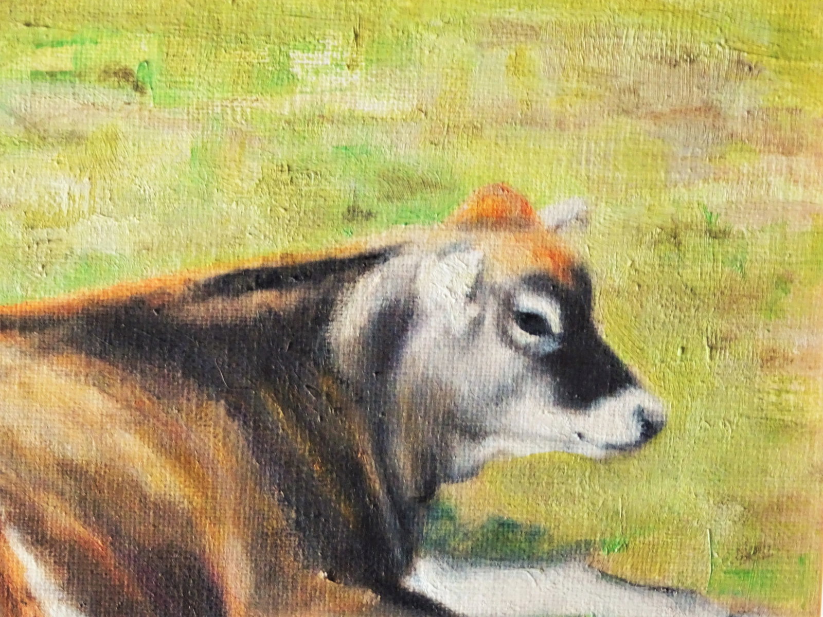 "Girl Talk", Framed Small Oil Painting on Artist Board, Sandra Eames, Vermont Artist, 2017 - 5